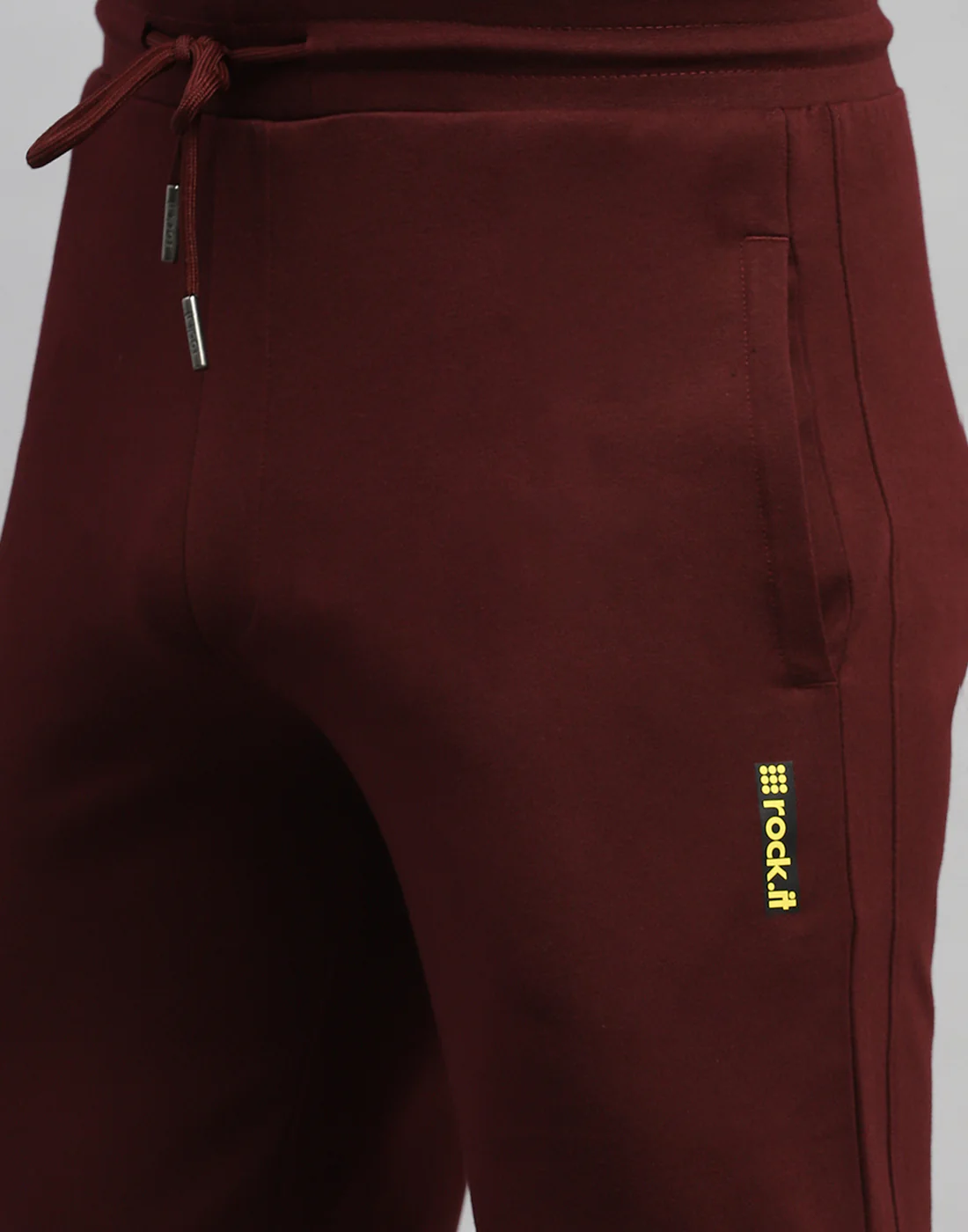 Rock.it Men Maroon Solid Regular Fit Lower - Image 6