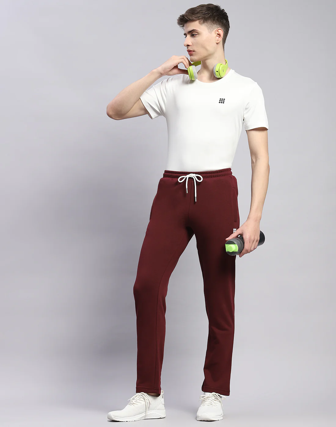 Rock.it Men Maroon Solid Regular Fit Lower - Image 2