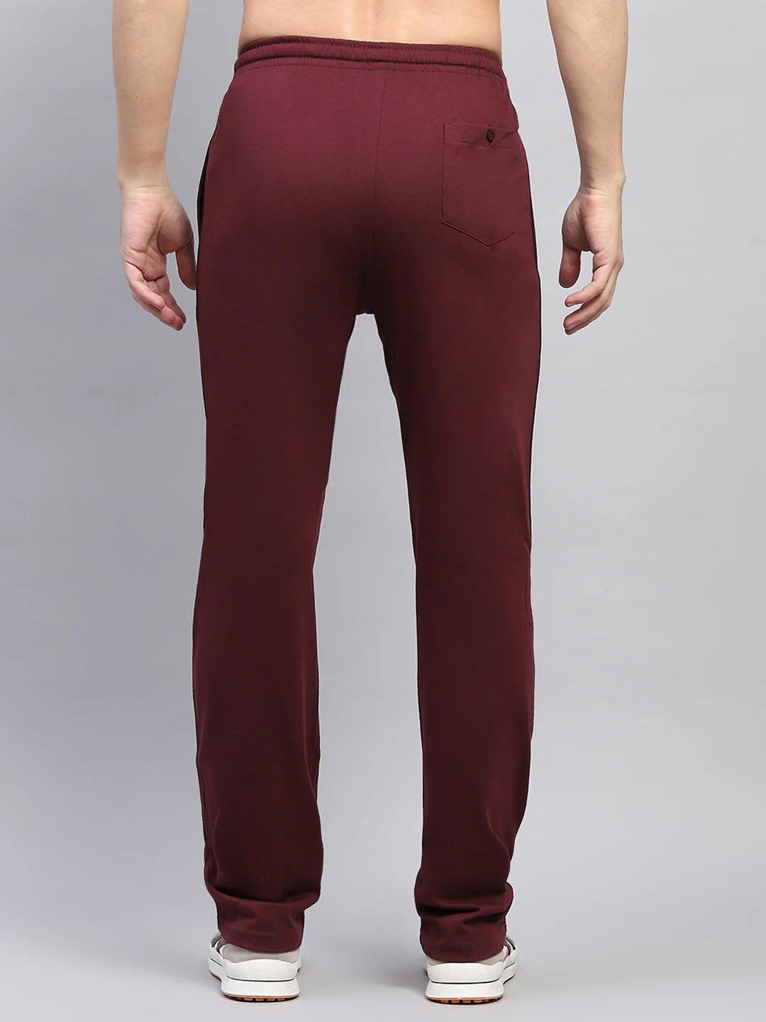 Men Maroon Solid Regular Fit Lower - Image 5