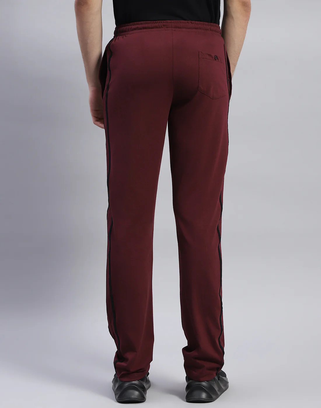 Men Maroon Solid Regular Fit Lower - Image 5