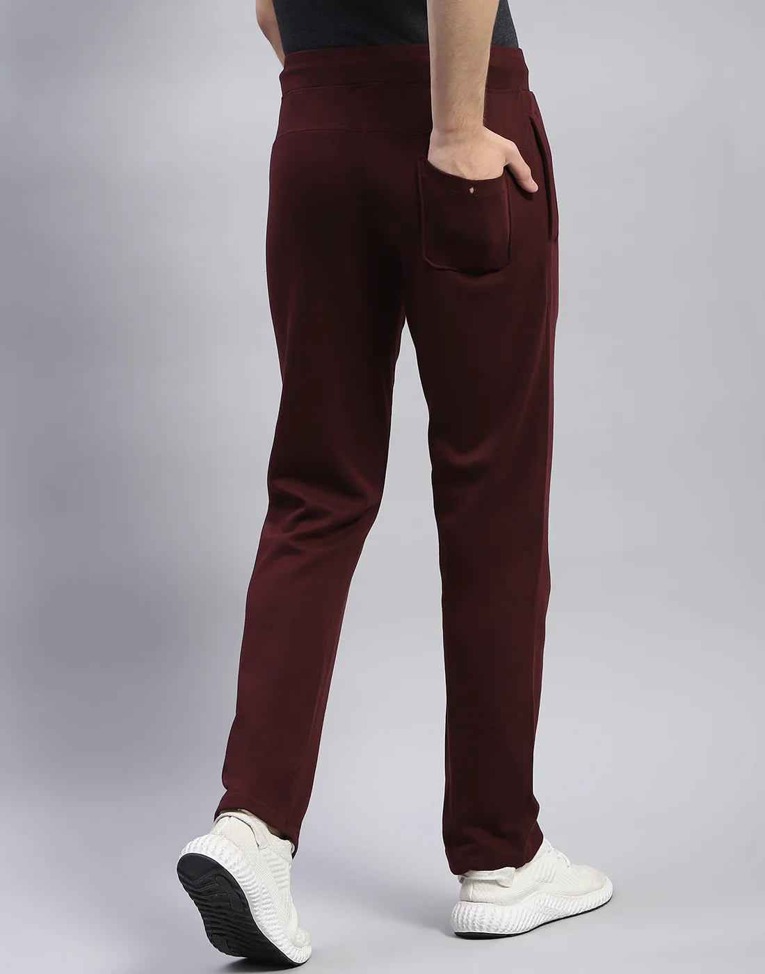 Men Maroon Solid Regular Fit Lower - Image 5