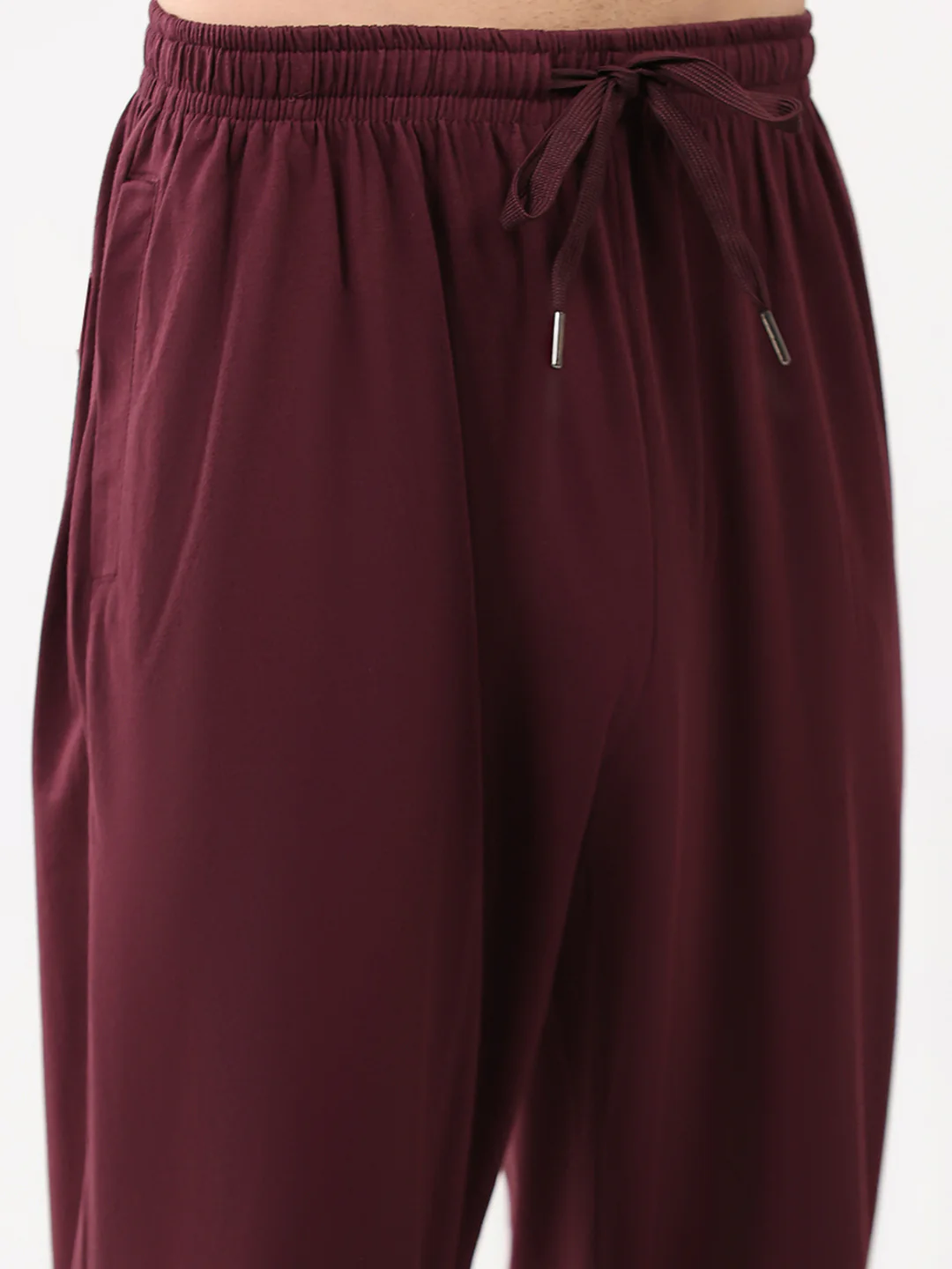 Men Maroon Solid Regular Fit Lower - Image 6