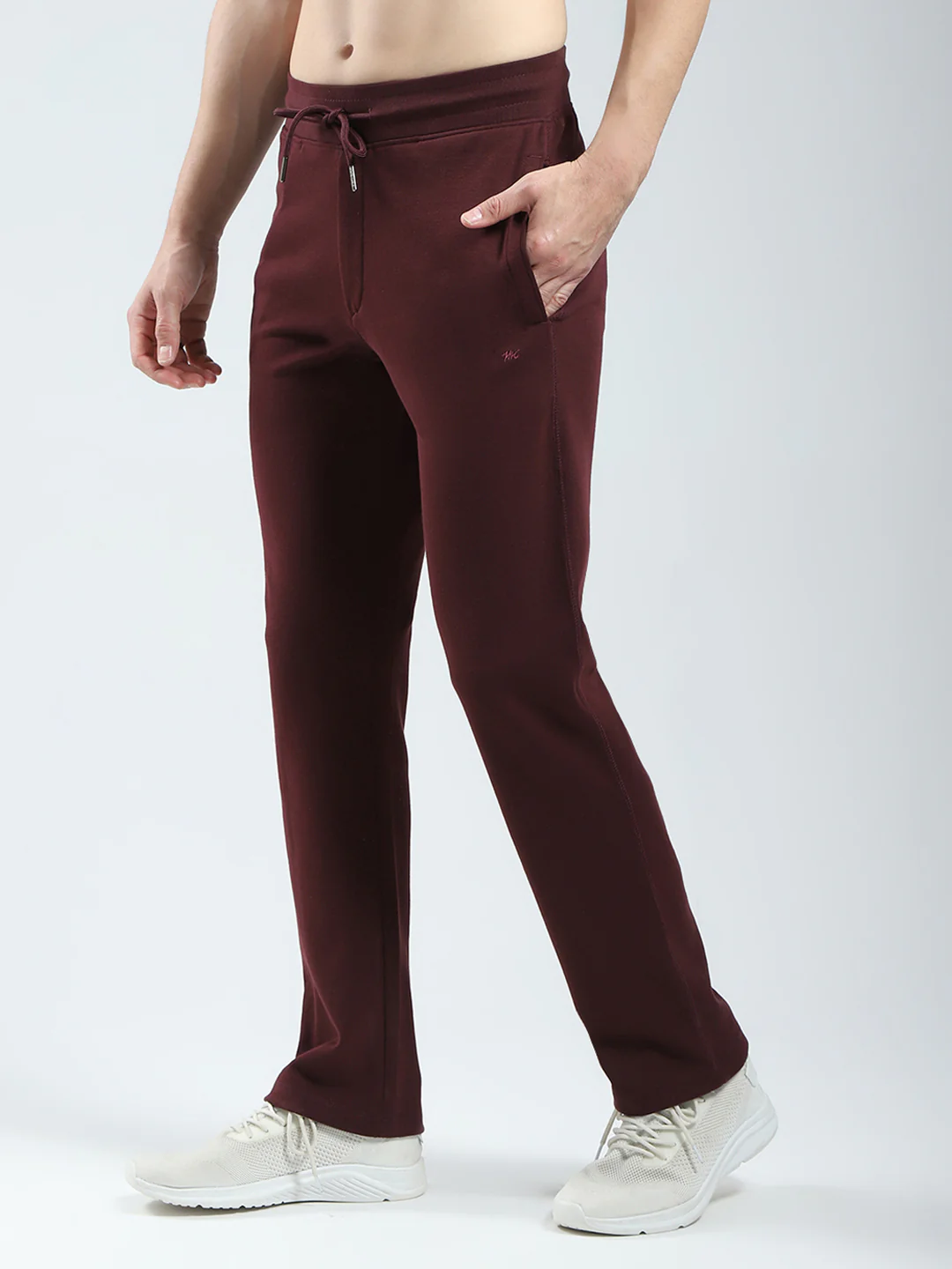 Men Maroon Solid Regular Fit Lower - Image 3