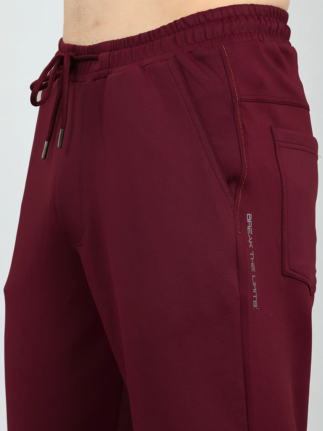 Men Maroon Solid Regular Fit Lower - Image 5