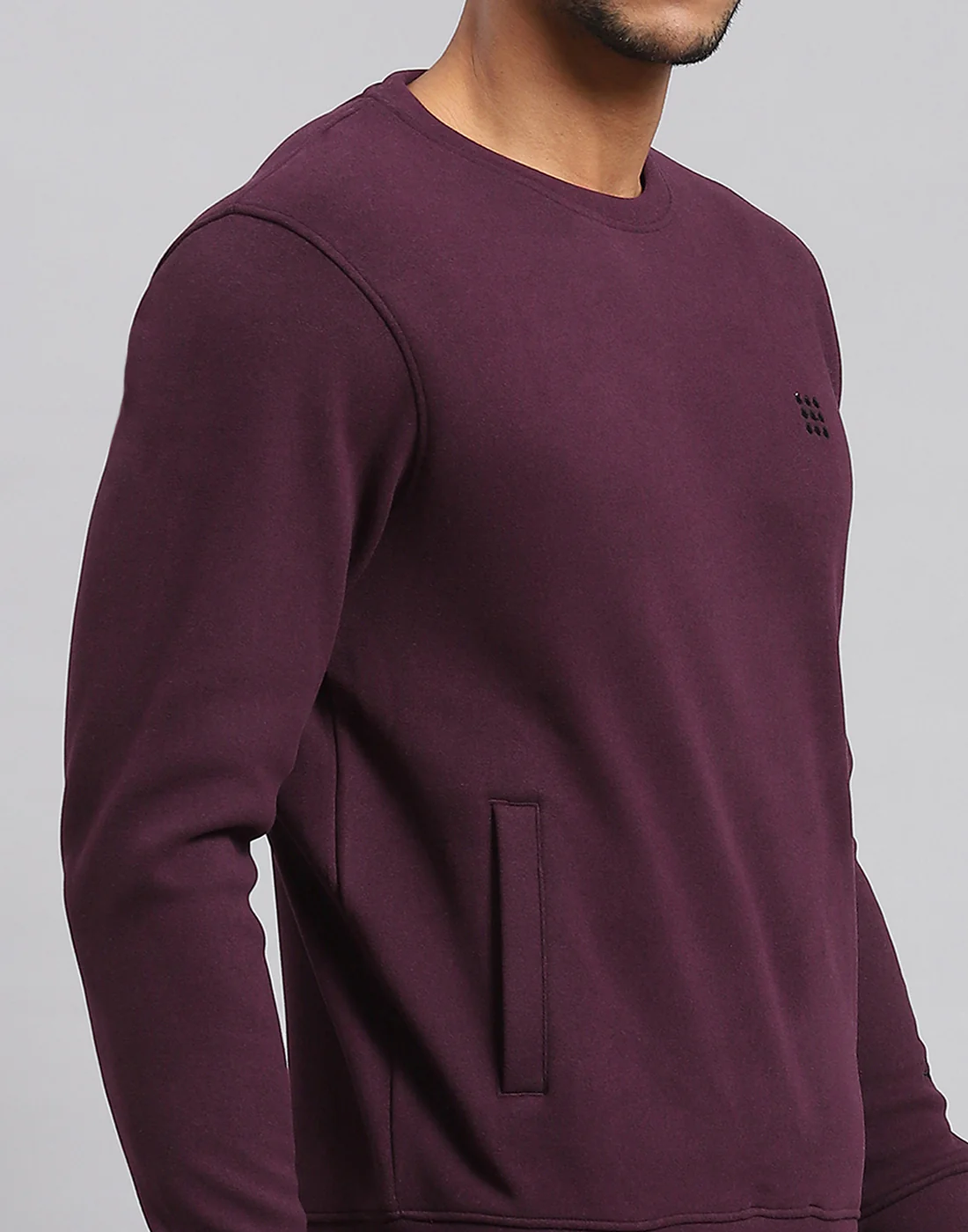 Rock.it Men Maroon Solid Round Neck Full Sleeve Sweatshirt - Image 7