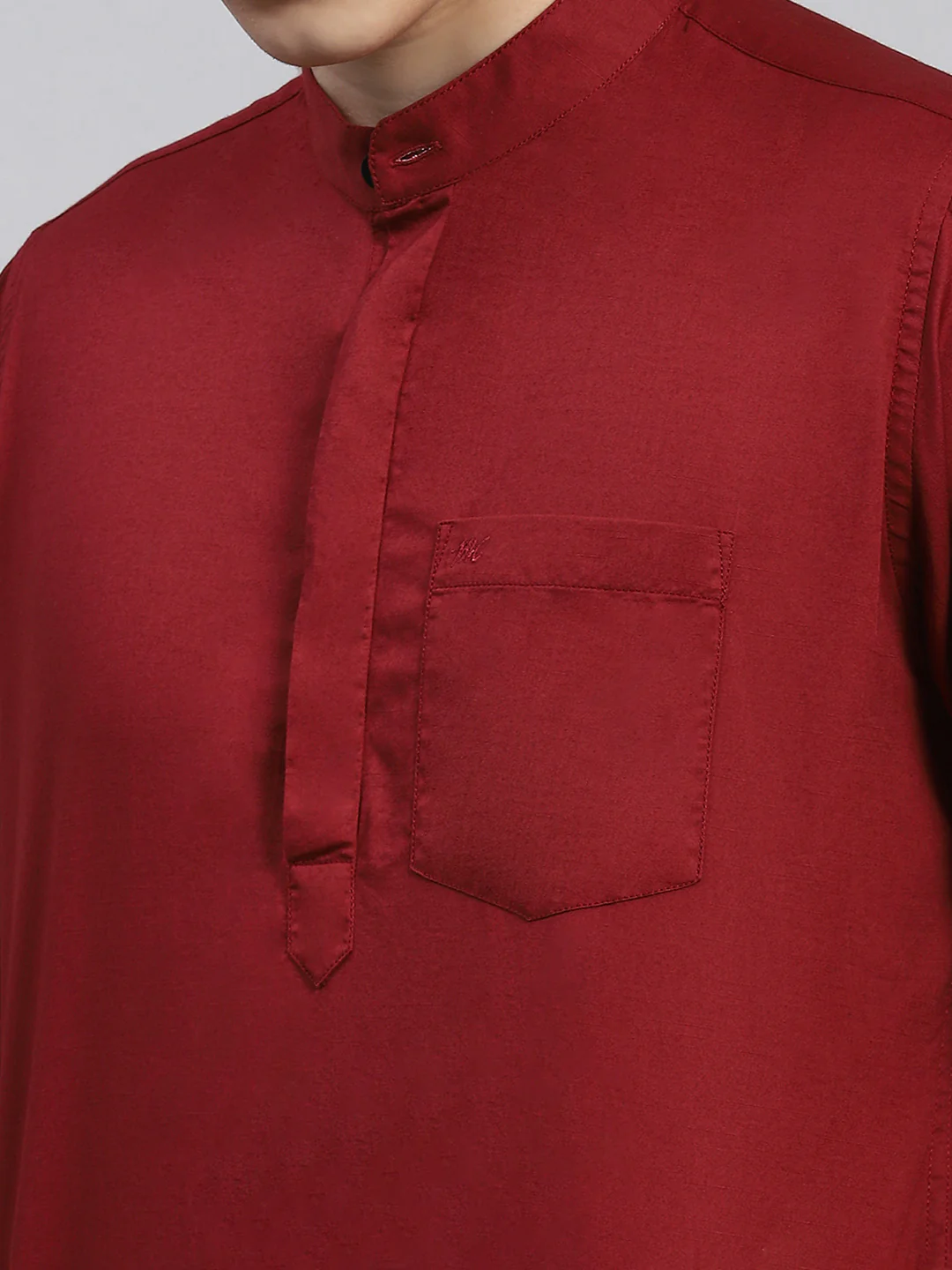 Men Maroon Solid Shirt - Image 6