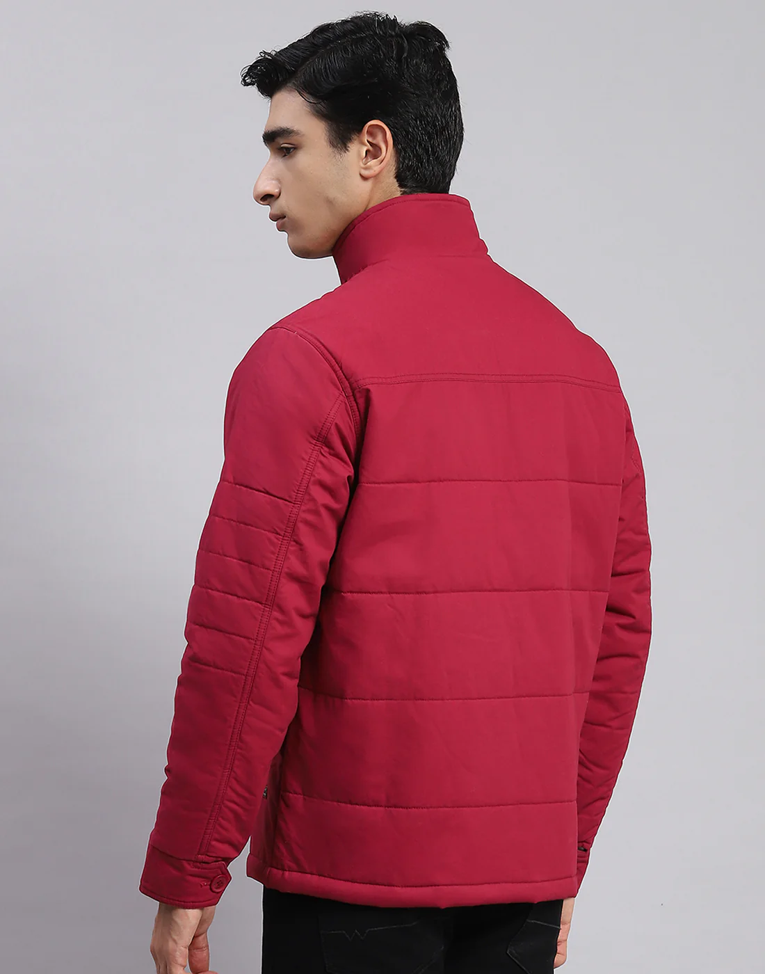 Men Maroon Solid Spread Collar Full Sleeve Jackets - Image 5