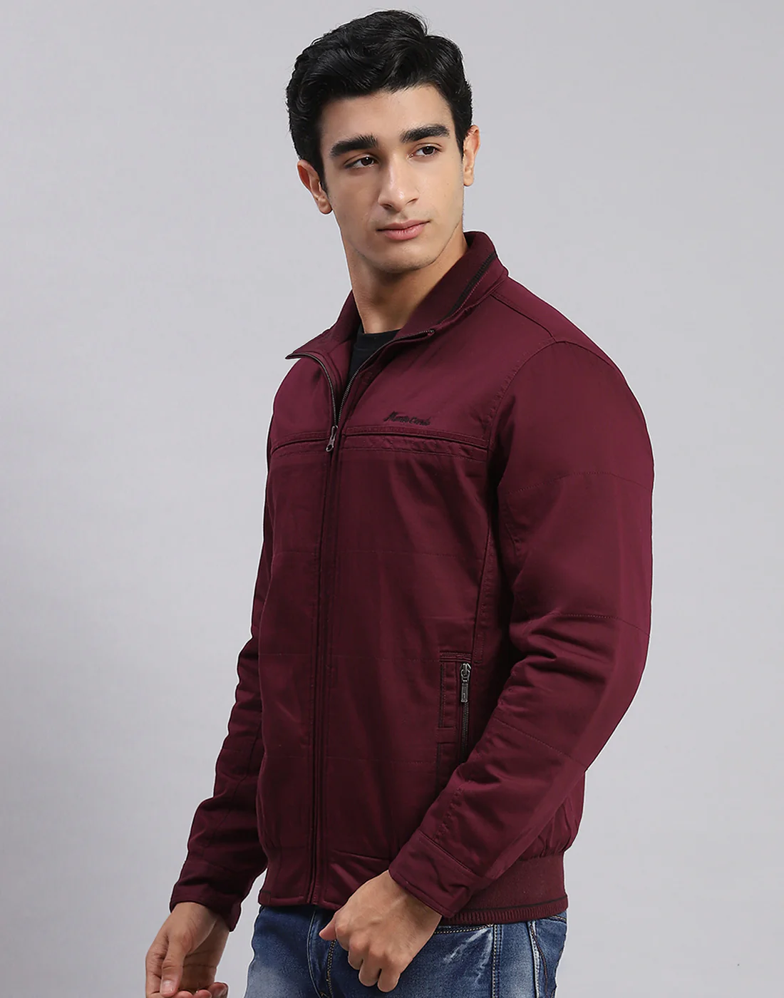Men Maroon Solid Spread Collar Full Sleeve Jackets - Image 3