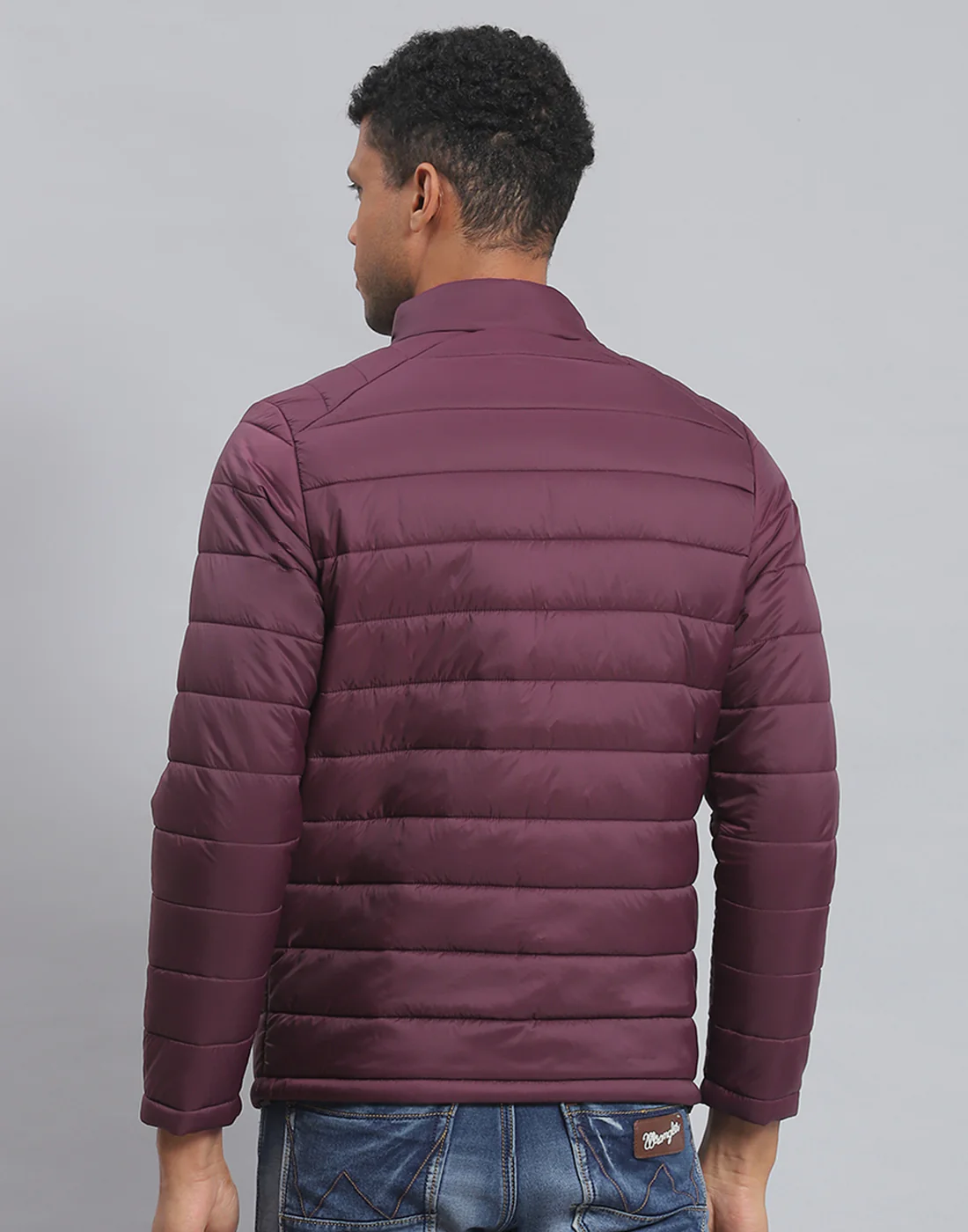 Rock.it Men Maroon Solid Stand Collar Full Sleeve Jacket - Image 5