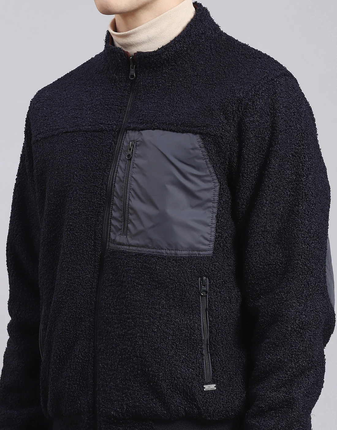 Men Maroon Solid Stand Collar Full Sleeve Jacket - Image 8