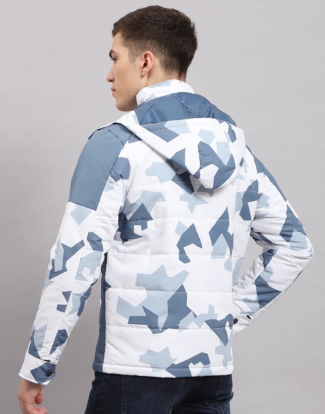 Men Multicolor Printed Hooded Full Sleeve Jacket - Image 5