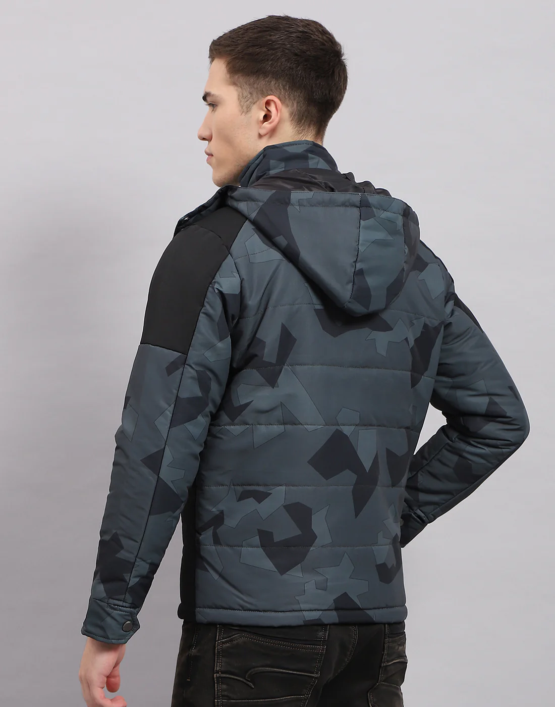 Men Multicolor Printed Hooded Full Sleeve Jacket - Image 5