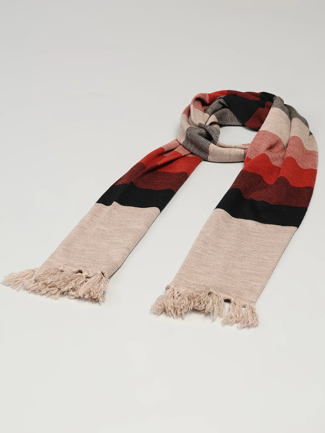Men Multicolor Printed Pure Wool Muffler - Image 2