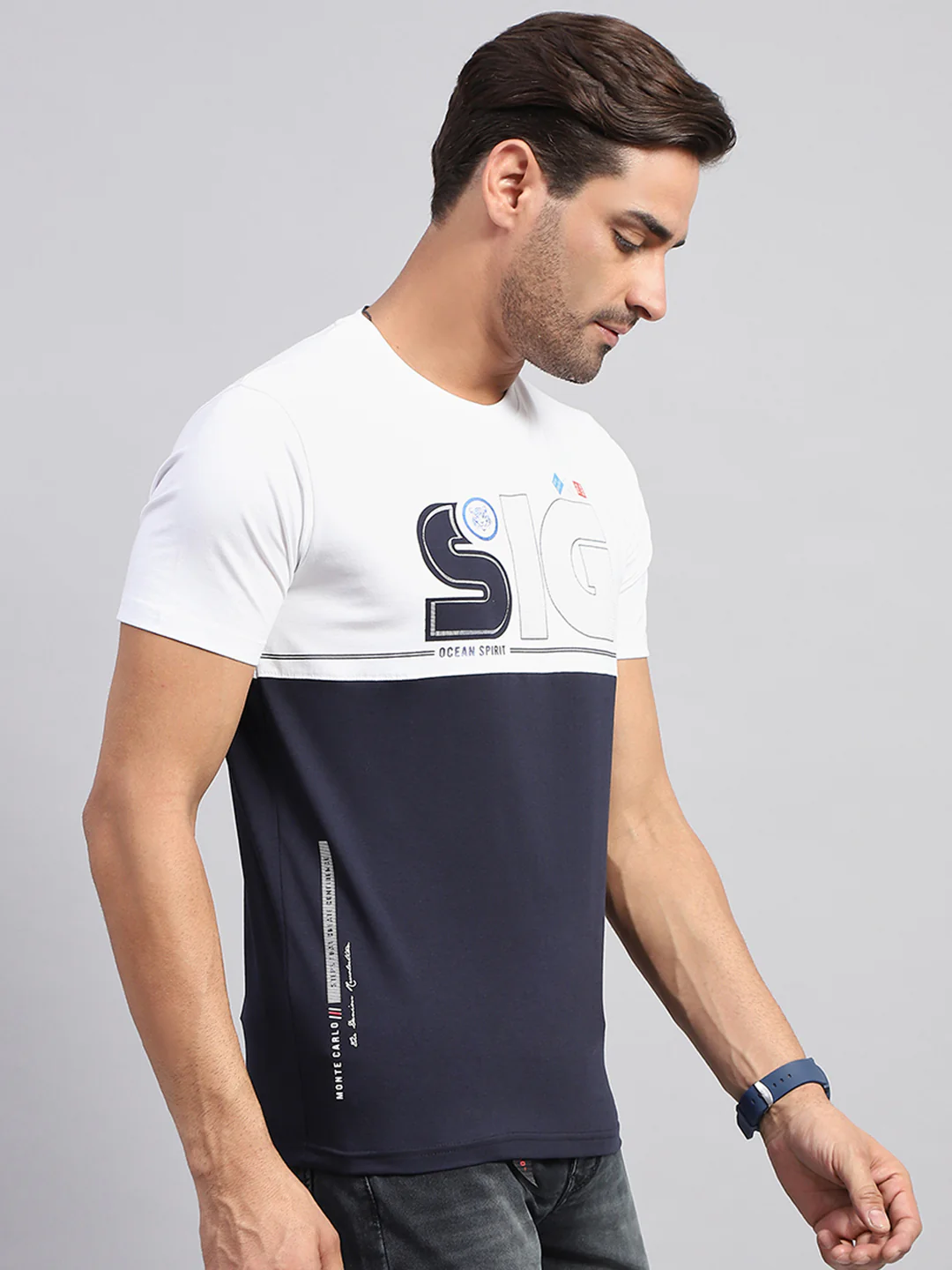 Men Multicolor Printed Round Neck Half Sleeve T-Shirt - Image 4