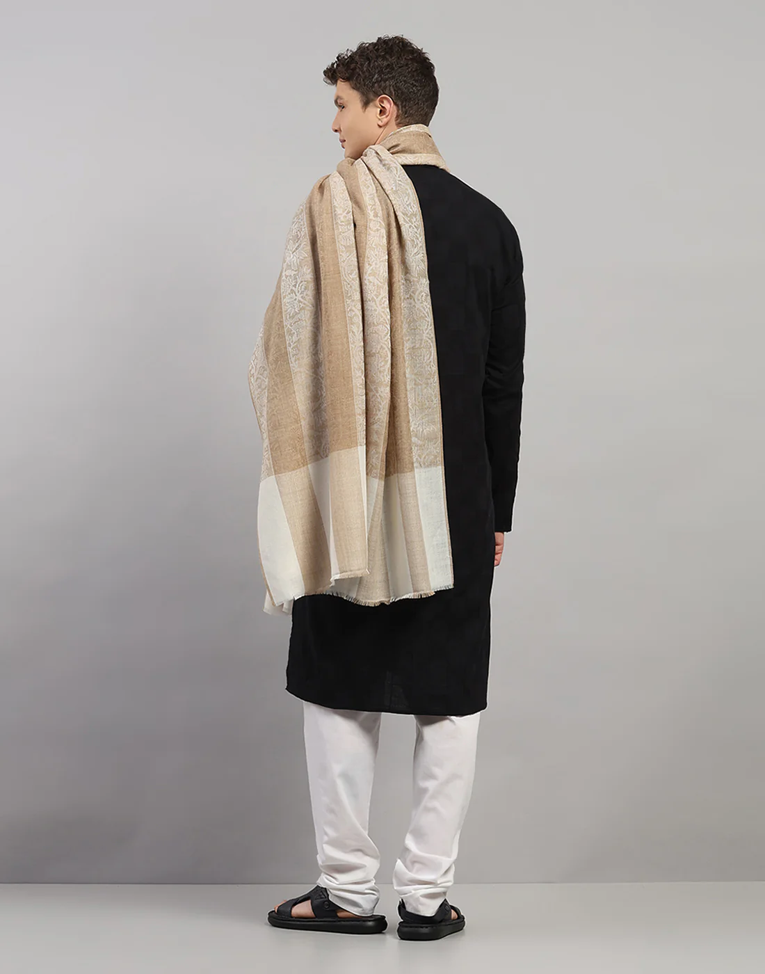 Men Multicolor Self Design   Lohi Shawl - Image 4