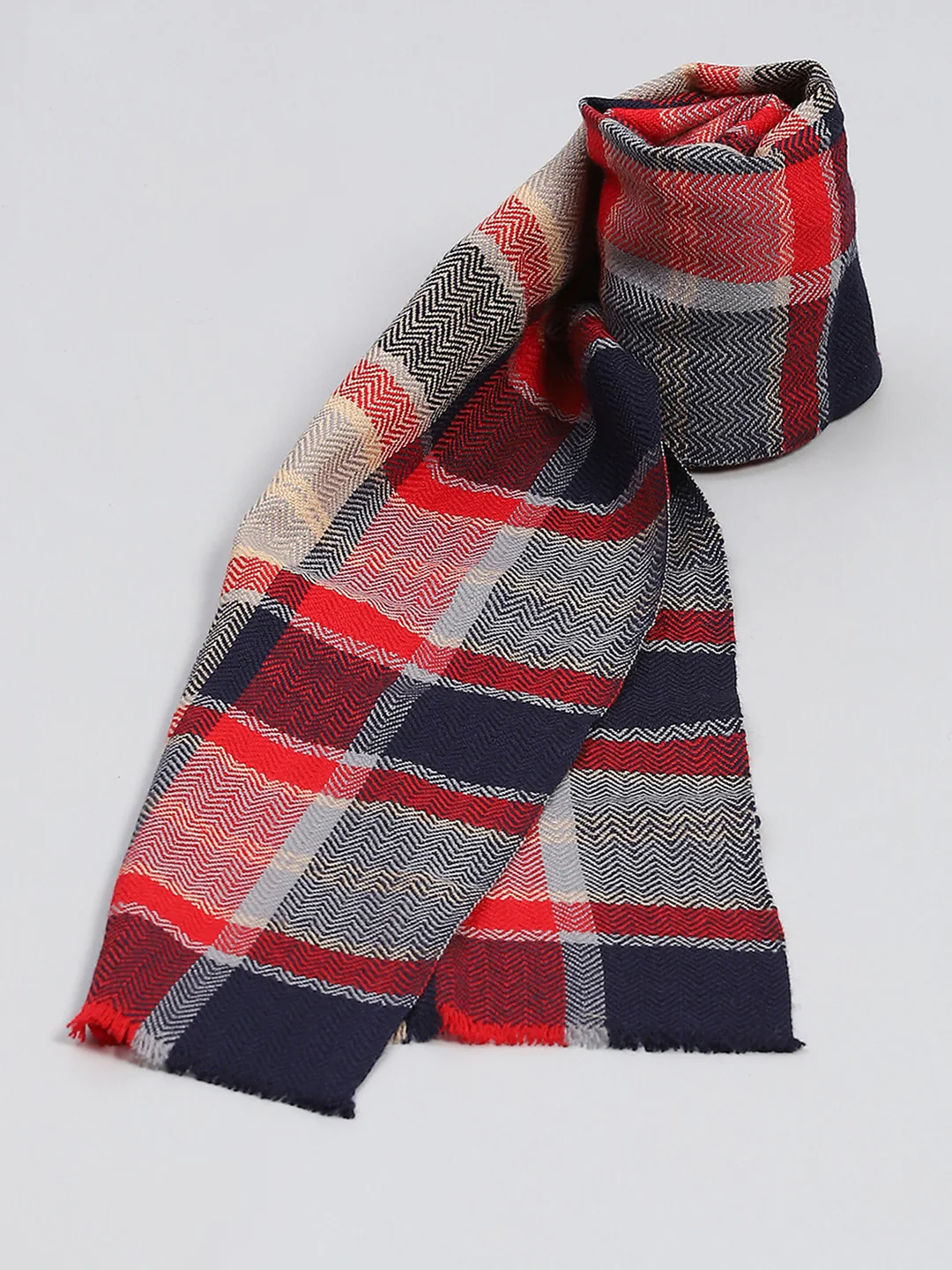 Men Multicolor Self Design Muffler - Image 6