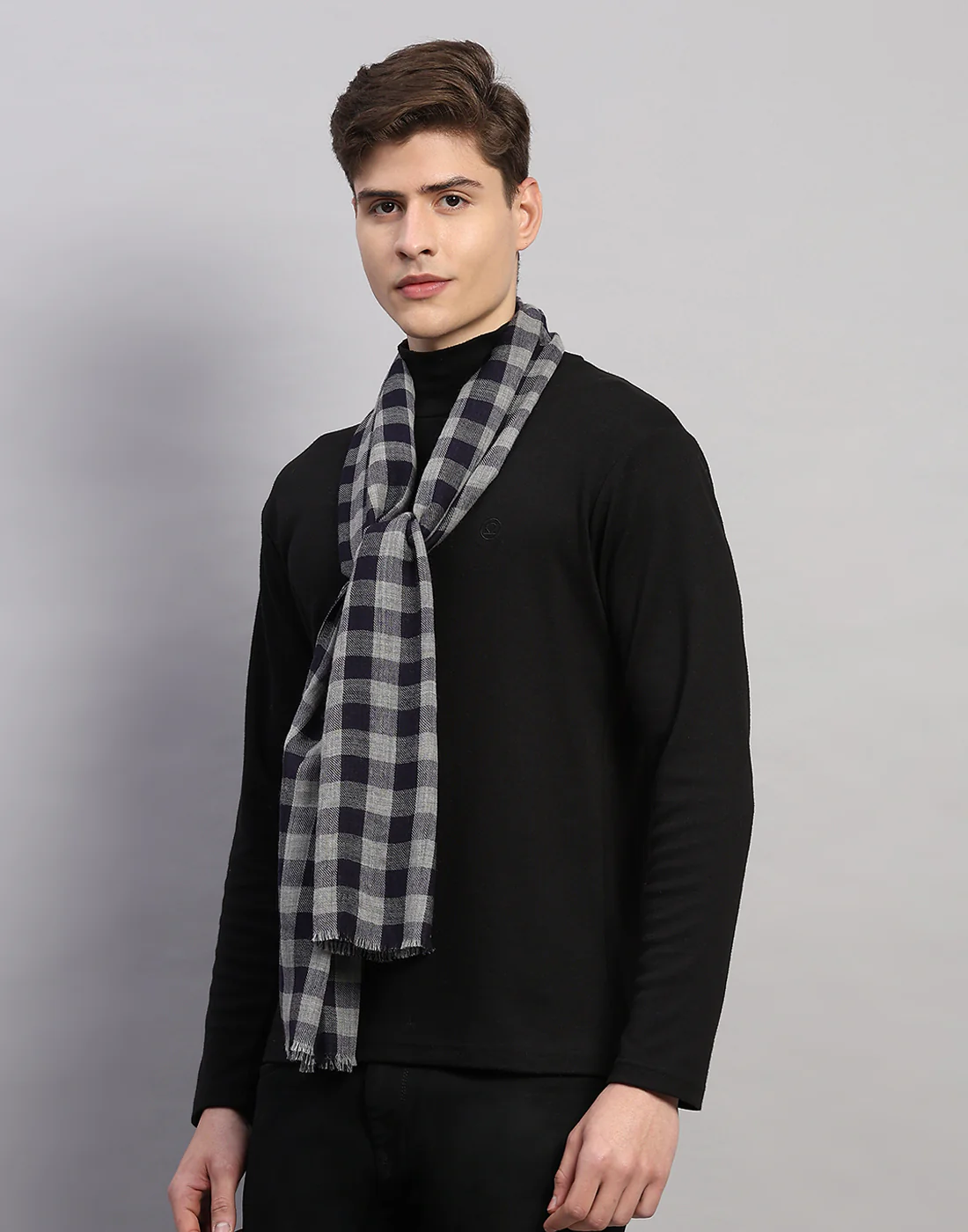Men Multicolor Self Design Wool Muffler - Image 2