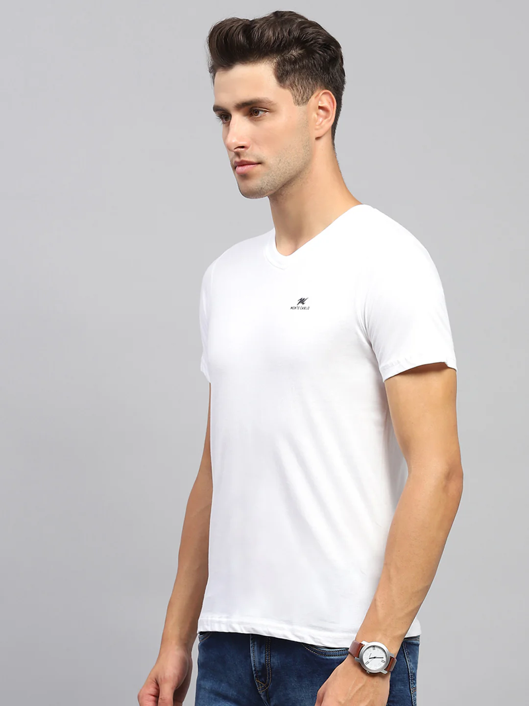 Men Multicolor Solid V Neck Half Sleeve T-Shirt (Pack of 3) - Image 10