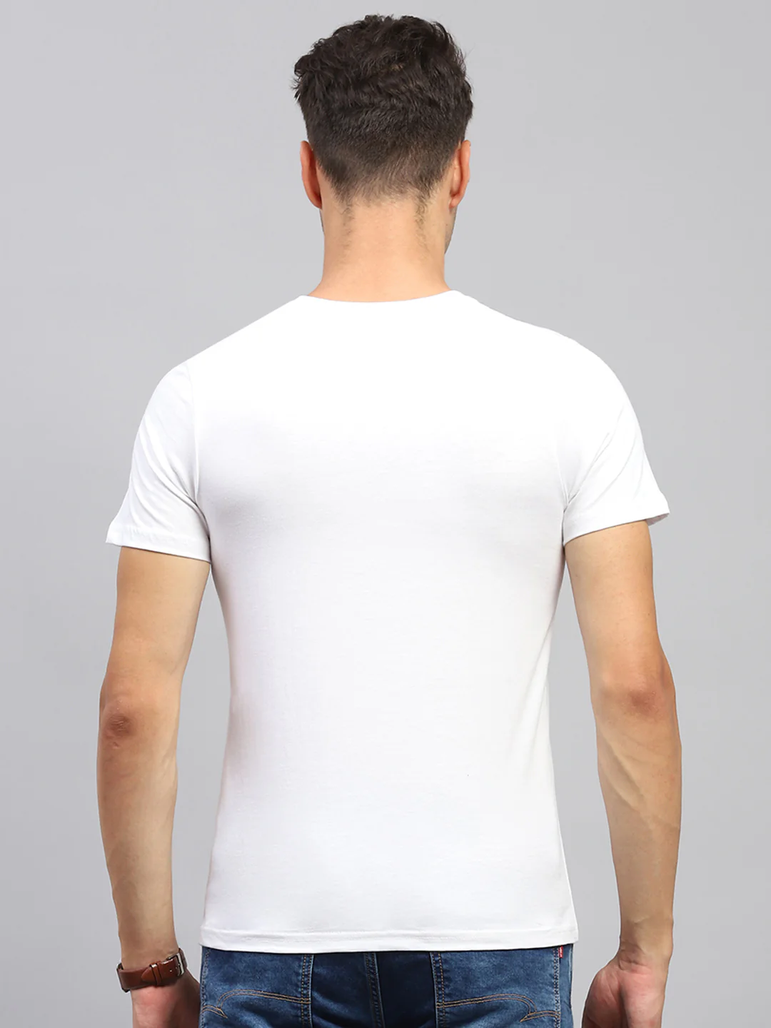Men Multicolor Solid V Neck Half Sleeve T-Shirt (Pack of 3) - Image 11