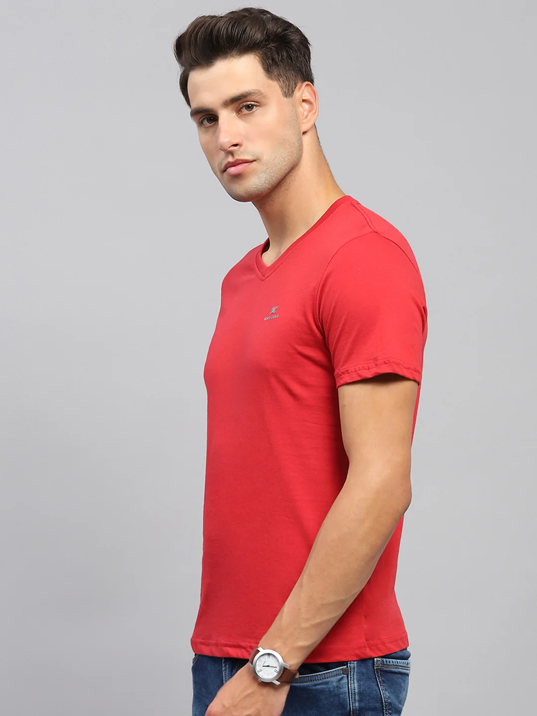 Men Multicolor Solid V Neck Half Sleeve T-Shirt (Pack of 3) - Image 4