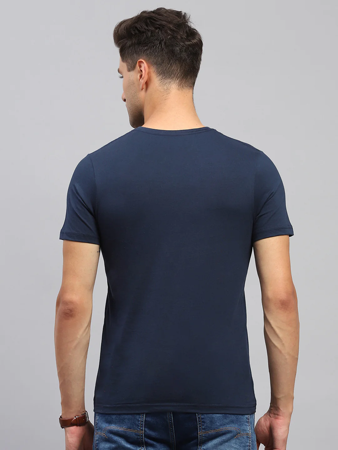 Men Multicolor Solid V Neck Half Sleeve T-Shirt (Pack of 3) - Image 8