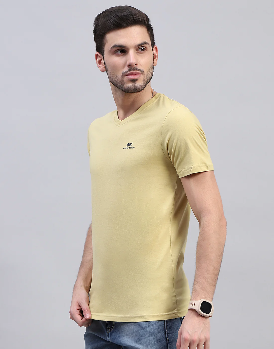 Men Multicolor Solid V Neck Half Sleeve T-Shirt (Pack of 3) - Image 5