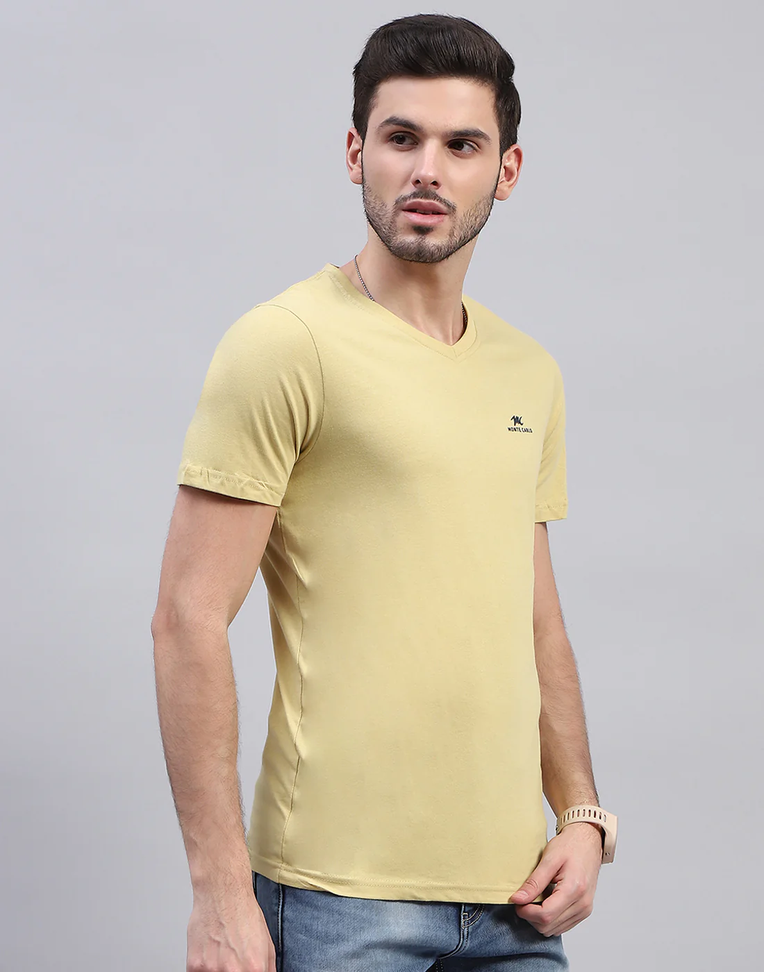 Men Multicolor Solid V Neck Half Sleeve T-Shirt (Pack of 3) - Image 6