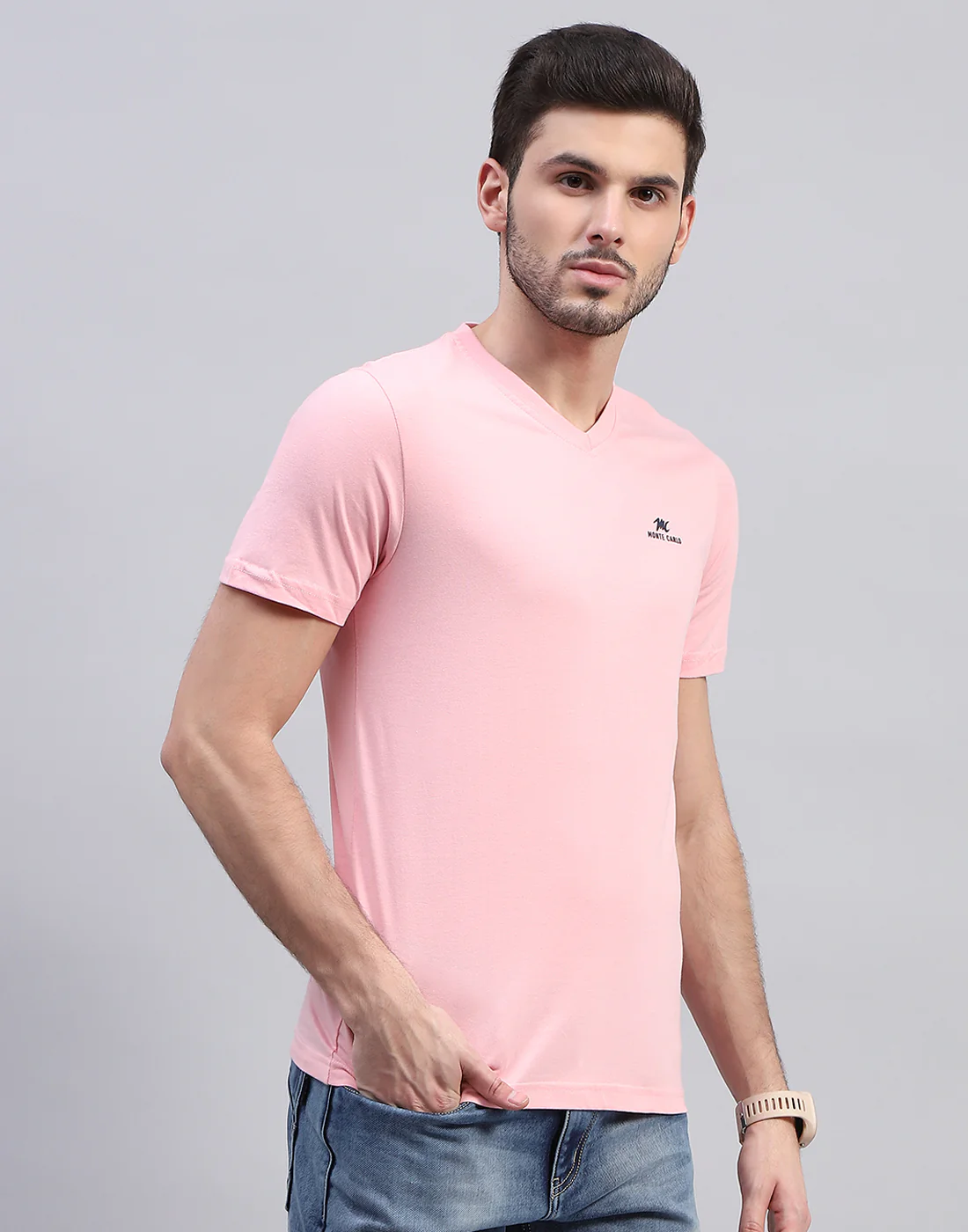 Men Multicolor Solid V Neck Half Sleeve T-Shirt (Pack of 3) - Image 6