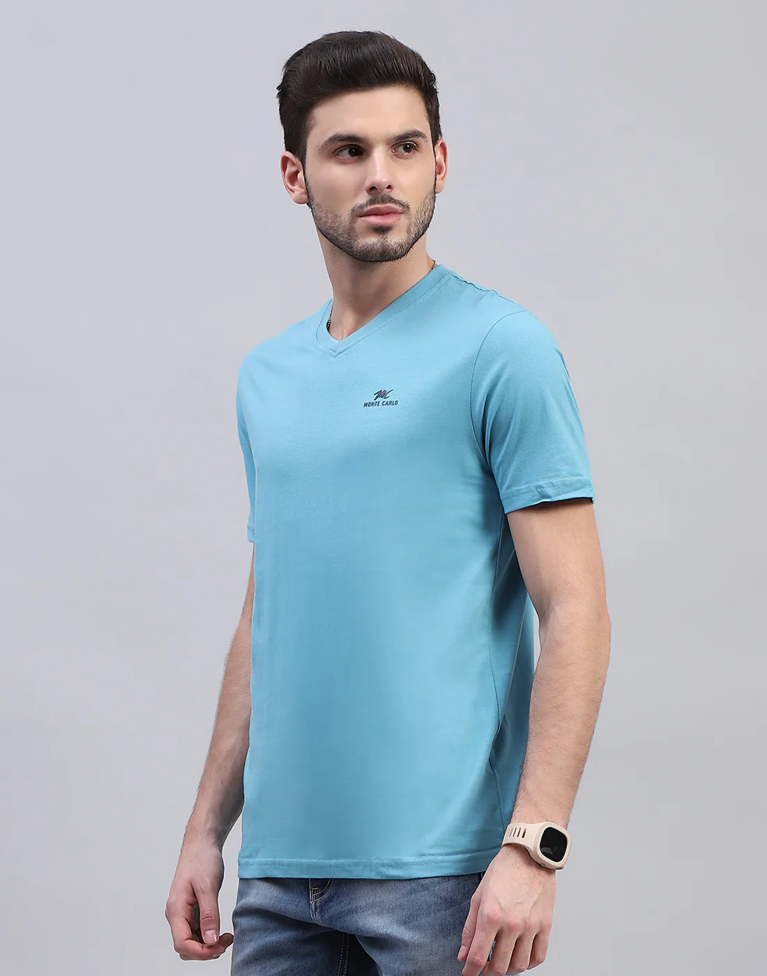 Men Multicolor Solid V Neck Half Sleeve T-Shirt (Pack of 3) - Image 9