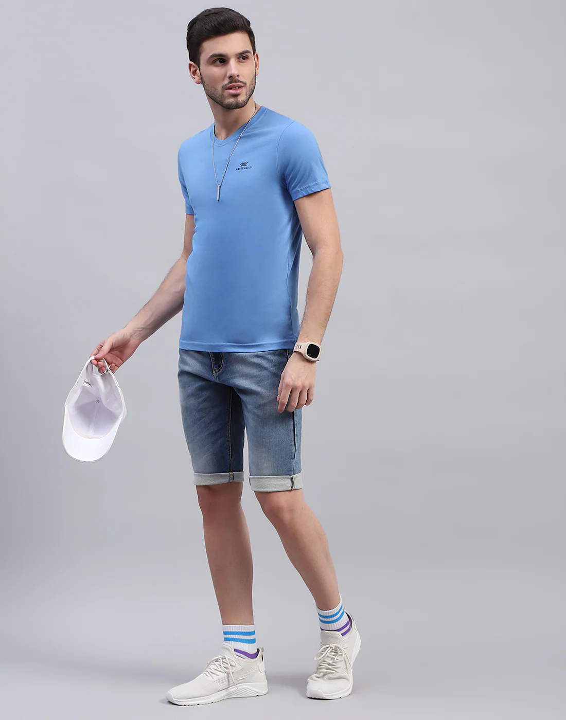 Men Multicolor Solid V Neck Half Sleeve T-Shirt (Pack of 3) - Image 3