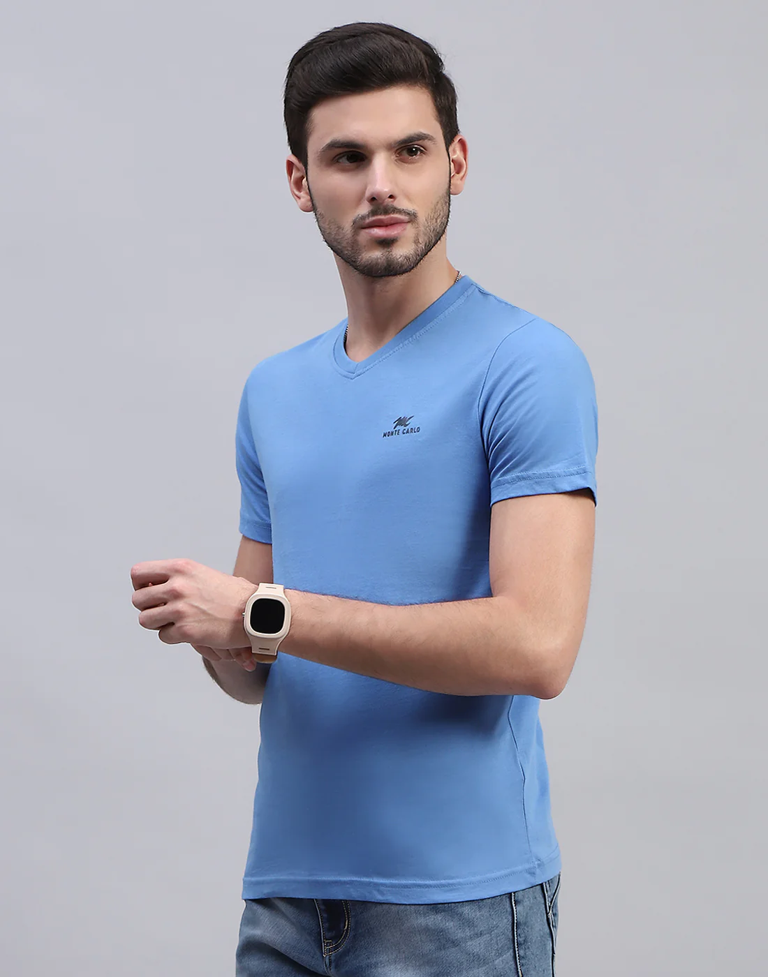 Men Multicolor Solid V Neck Half Sleeve T-Shirt (Pack of 3) - Image 5