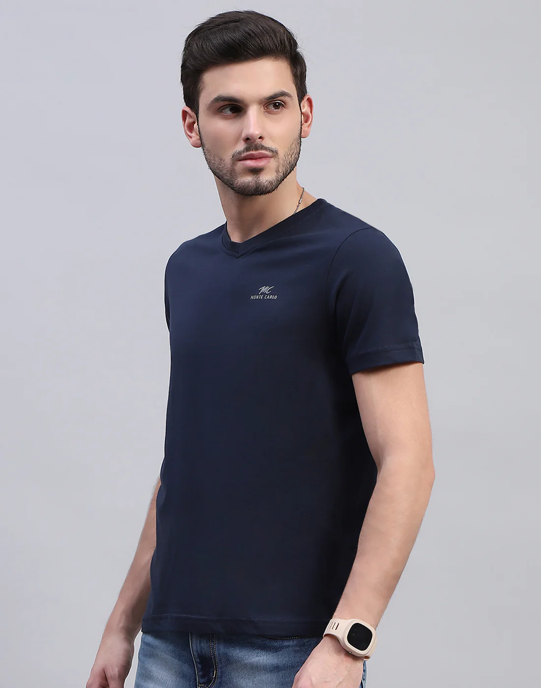 Men Multicolor Solid V Neck Half Sleeve T-Shirt (Pack of 3) - Image 9