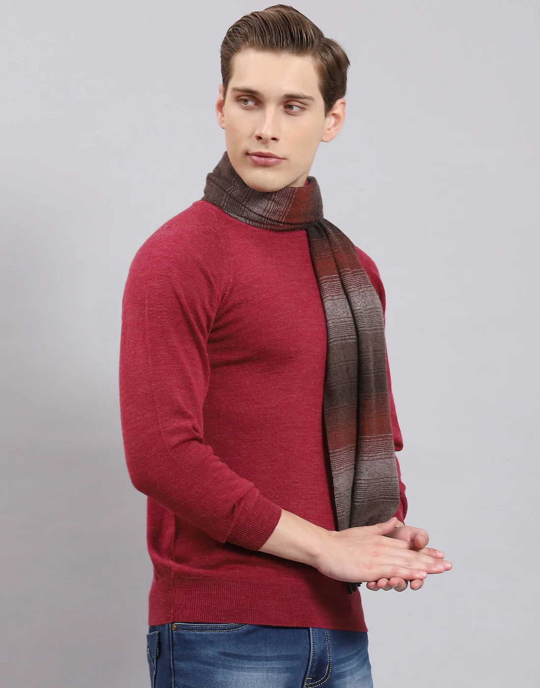 Men Multicolor Stripe Muffler - Image 5