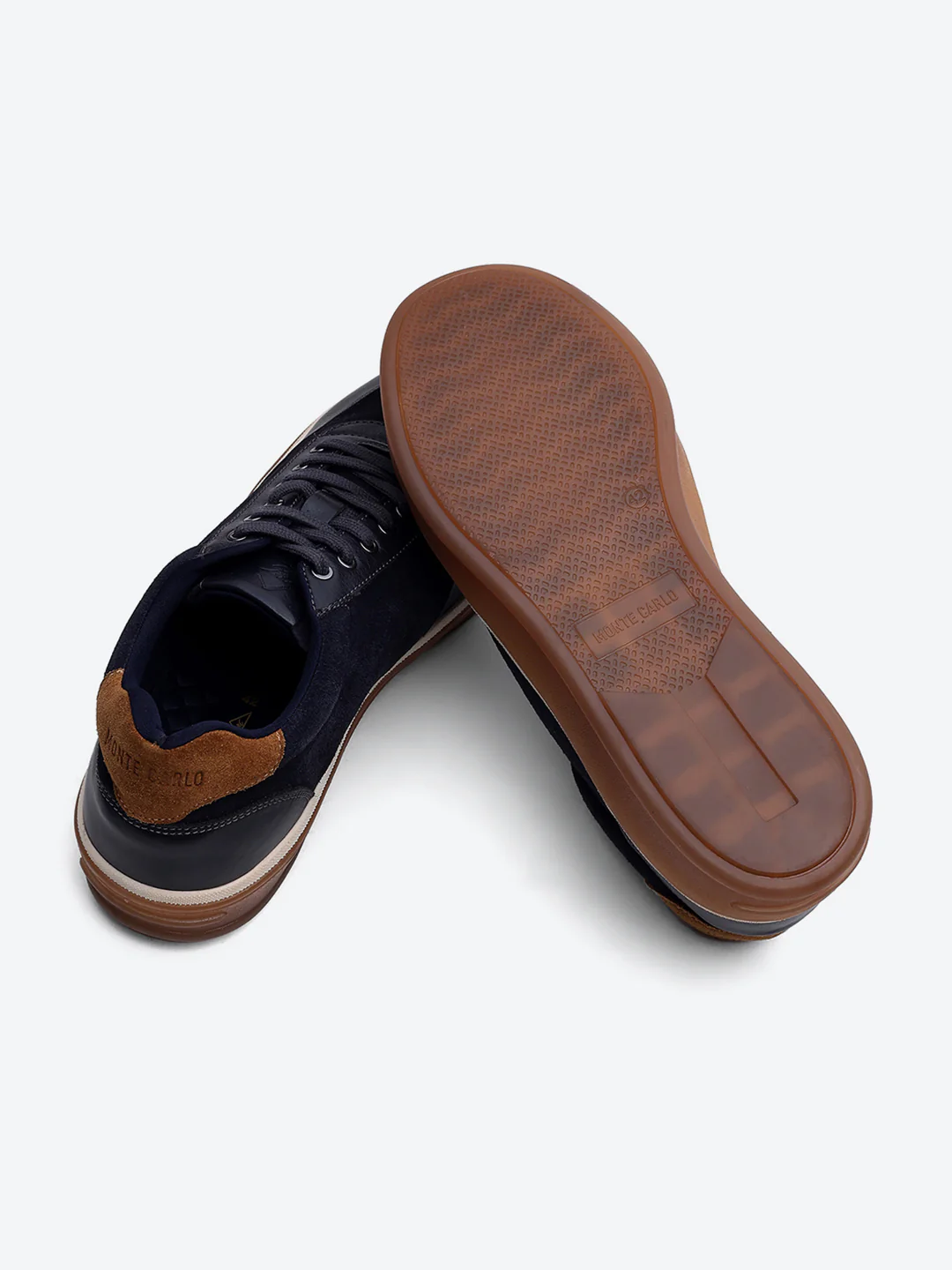 Men Navy Blue Lace Up Genuine Leather Sneaker - Image 8