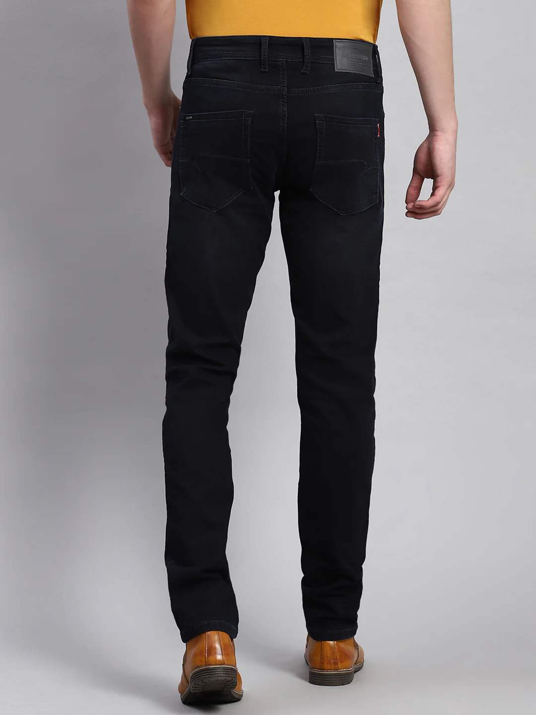 Men Navy Blue Narrow Fit Denim - Image 5