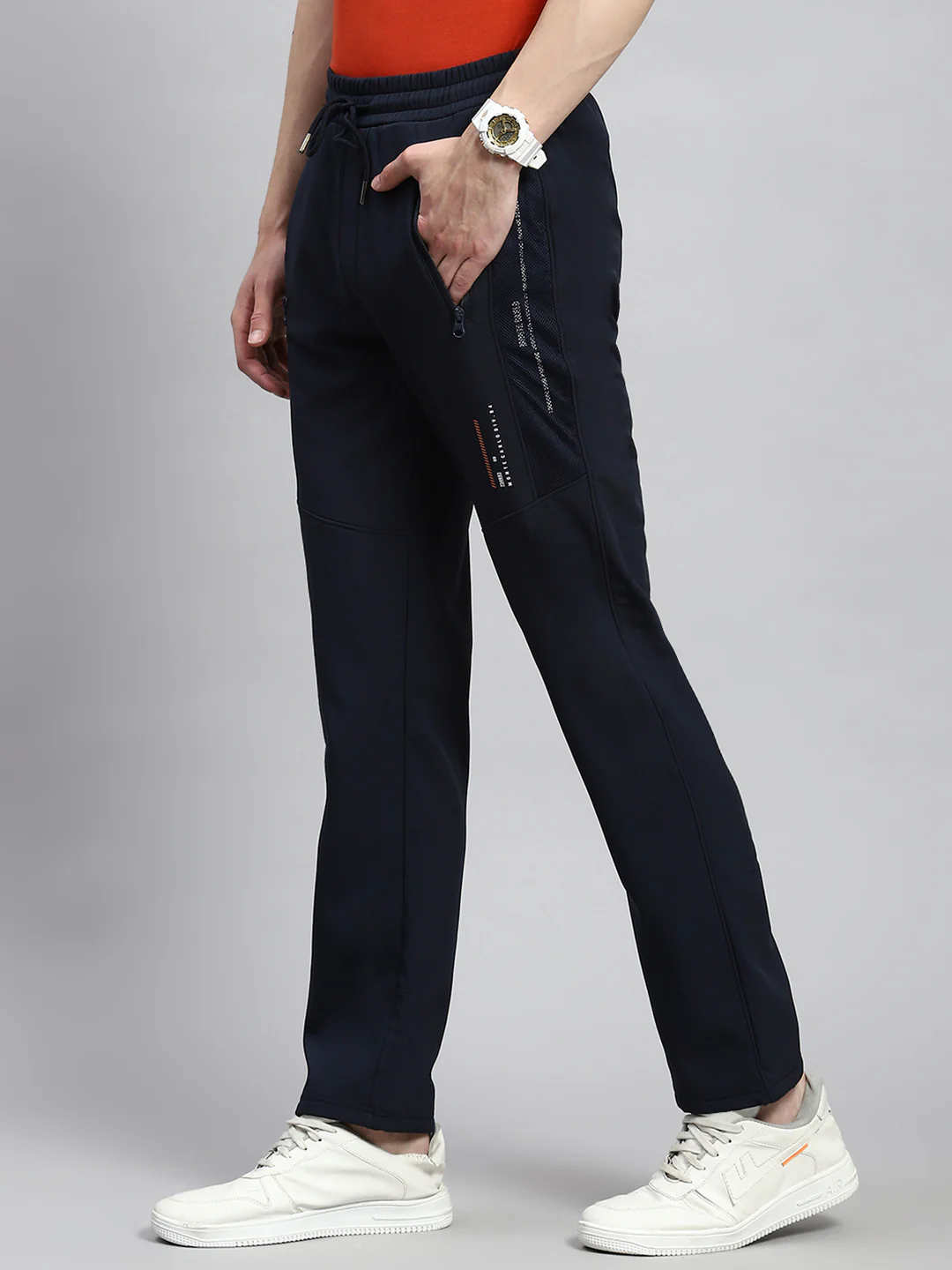 Men Navy Blue Plain Winter Lower - Image 4