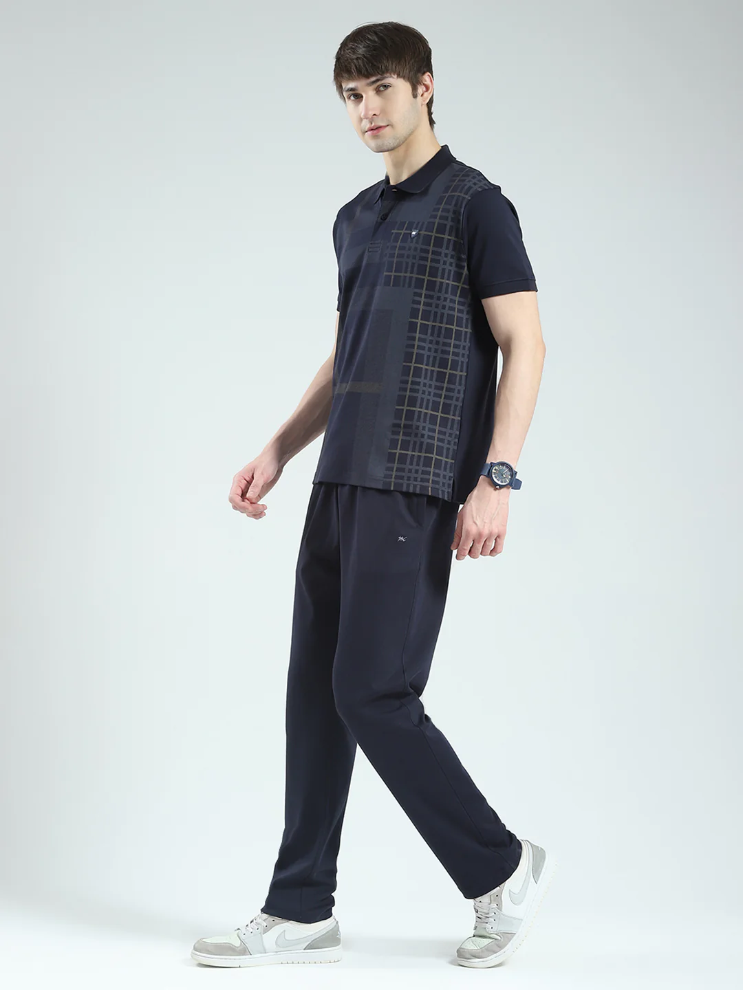 Men Navy Blue Printed Collar Half Sleeve 3 Pc Combo Set - Image 4