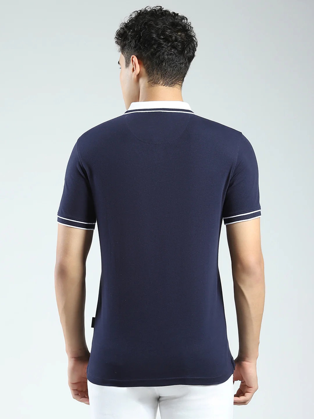 Rock.it Men Navy Blue Printed Collar Half Sleeve T-Shirt - Image 5