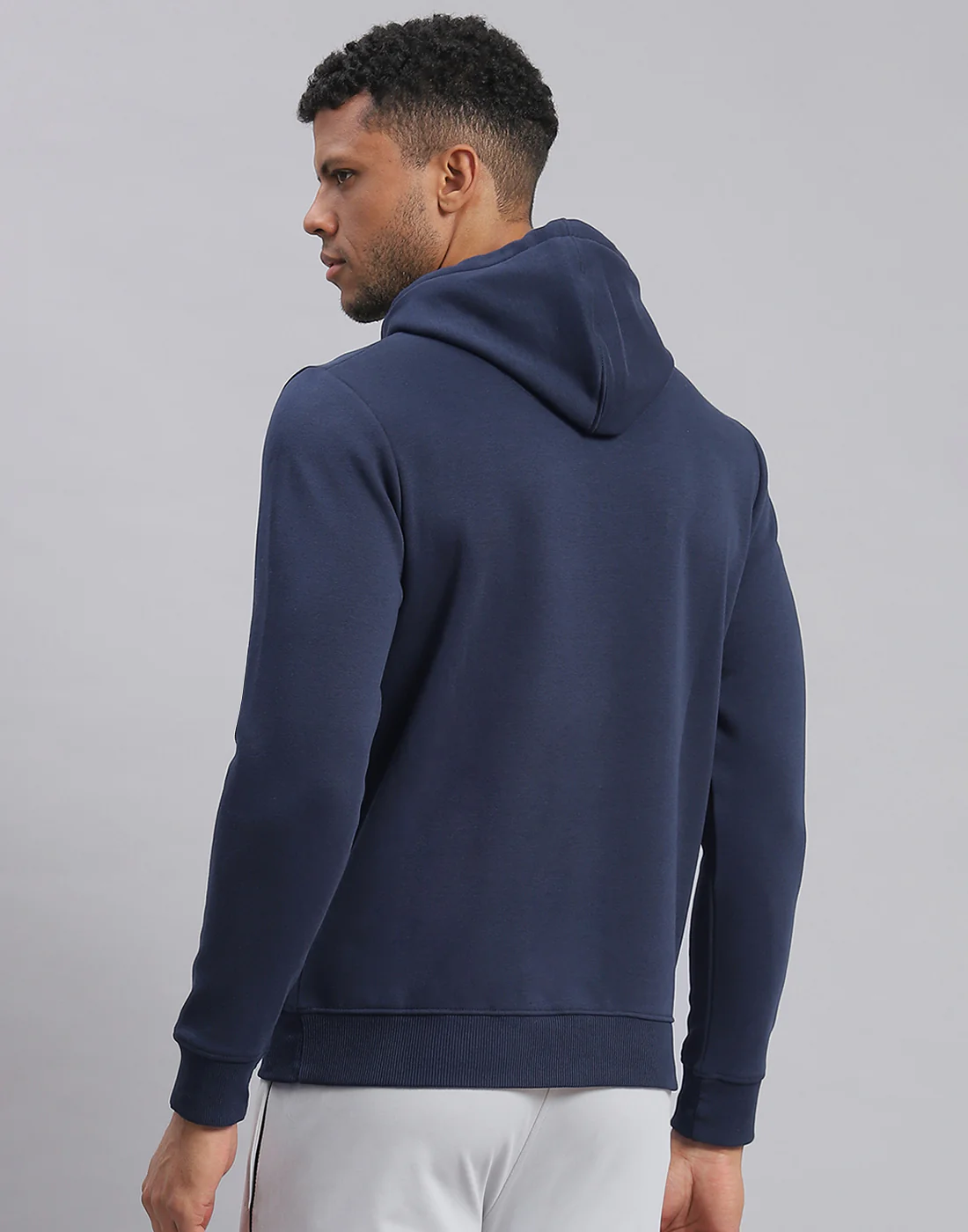 Rock.it Men Navy Blue Printed Hooded Full Sleeve Sweatshirt - Image 6