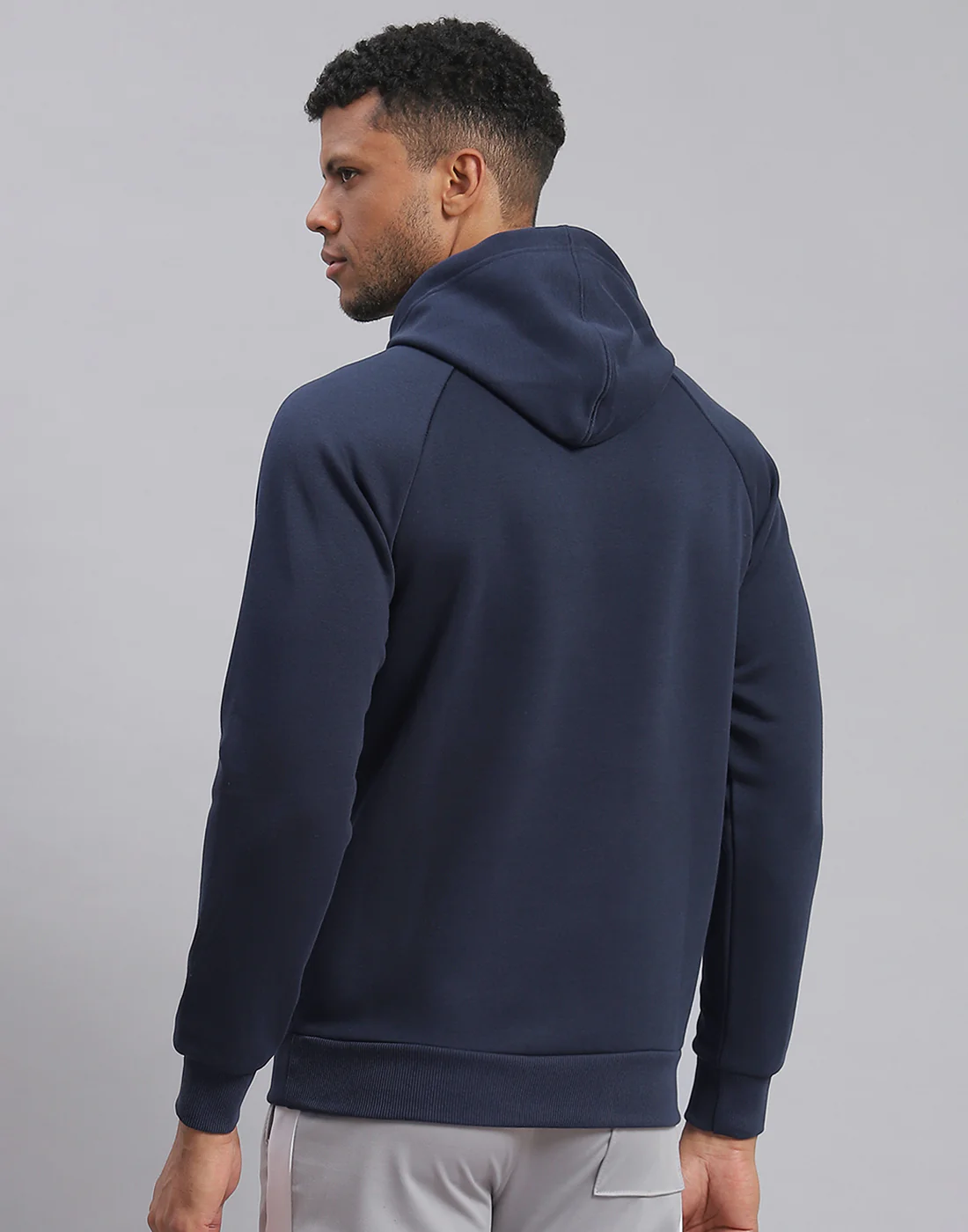 Rock.it Men Navy Blue Printed Hooded Full Sleeve Sweatshirt - Image 6