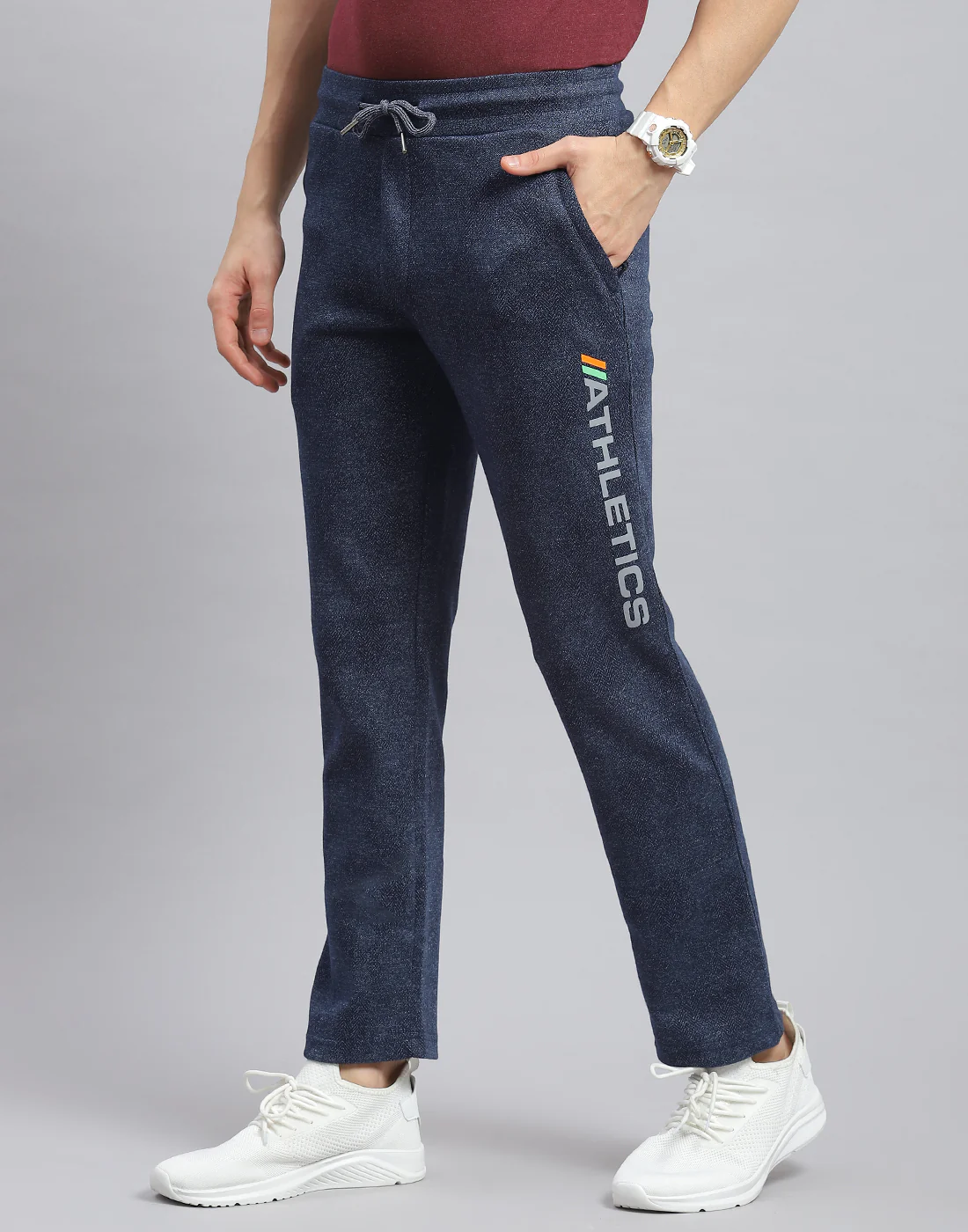 Men Navy Blue Printed Regular Fit Winter Lower - Image 3