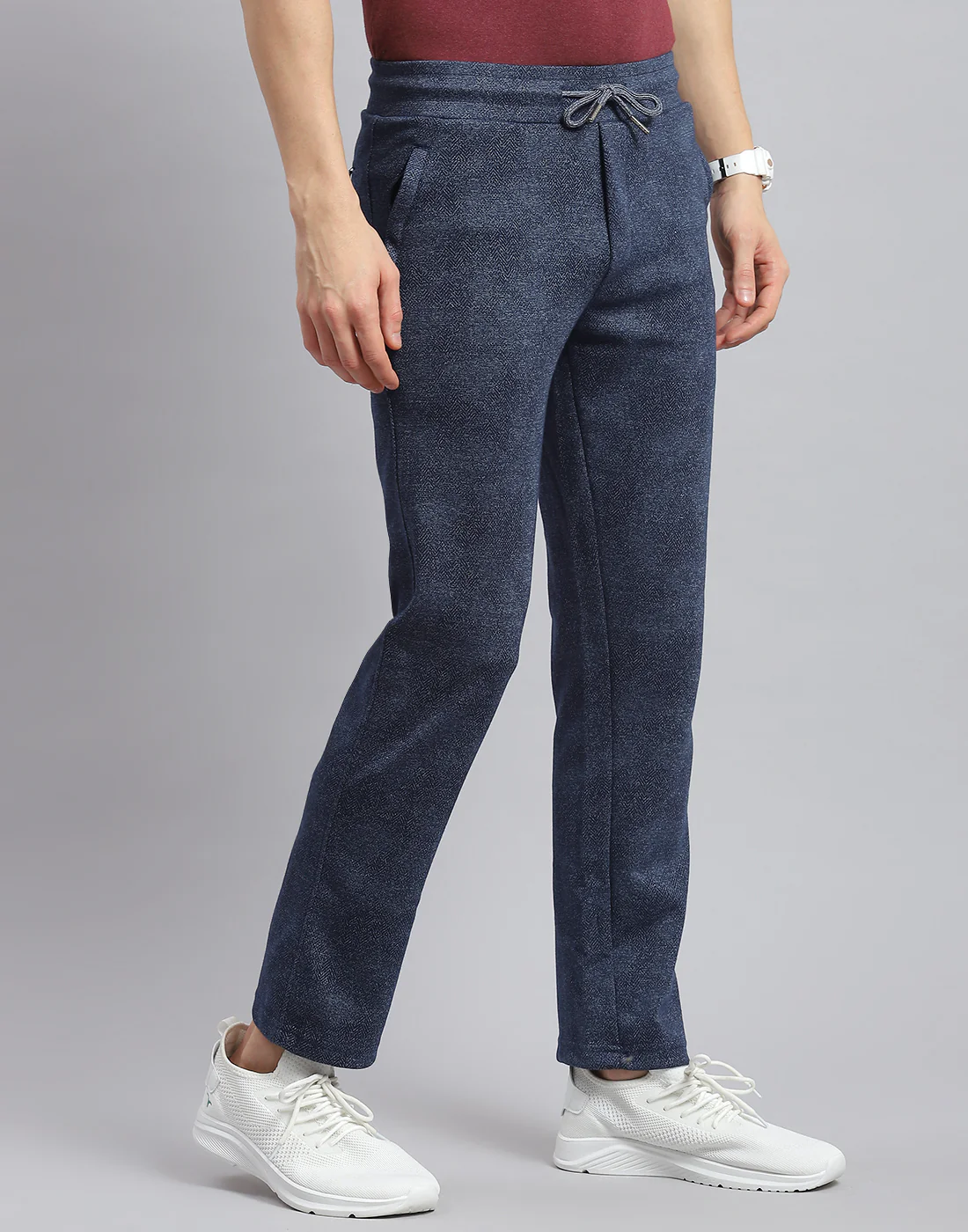 Men Navy Blue Printed Regular Fit Winter Lower - Image 4