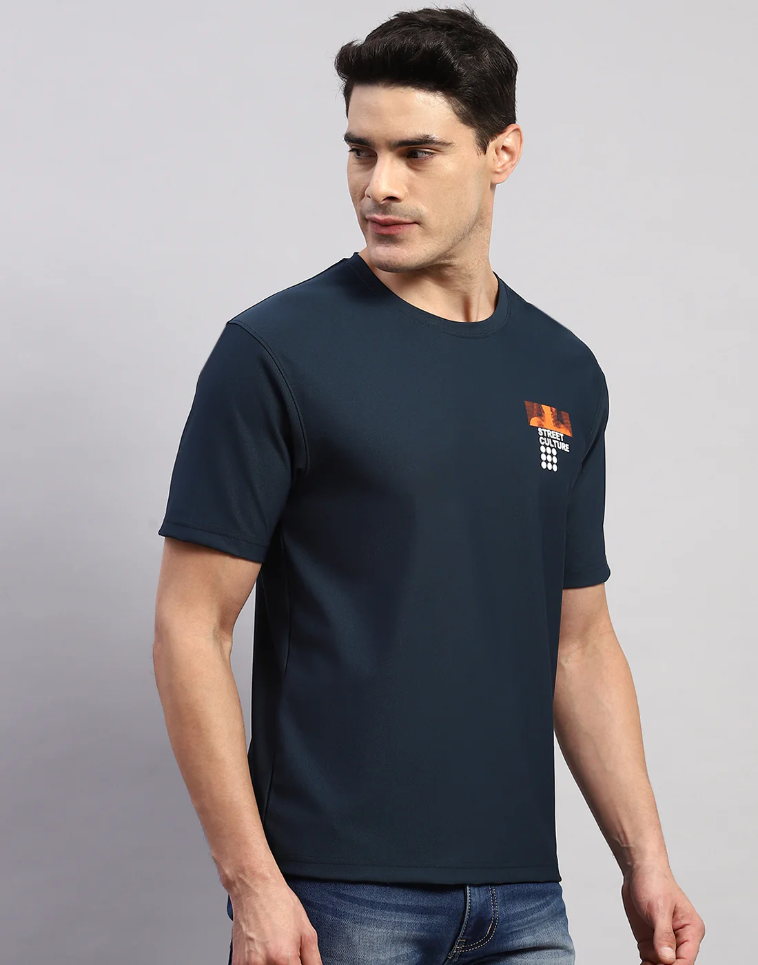 Rock.it Men Navy Blue Printed Round Neck Half Sleeve T-Shirt - Image 5
