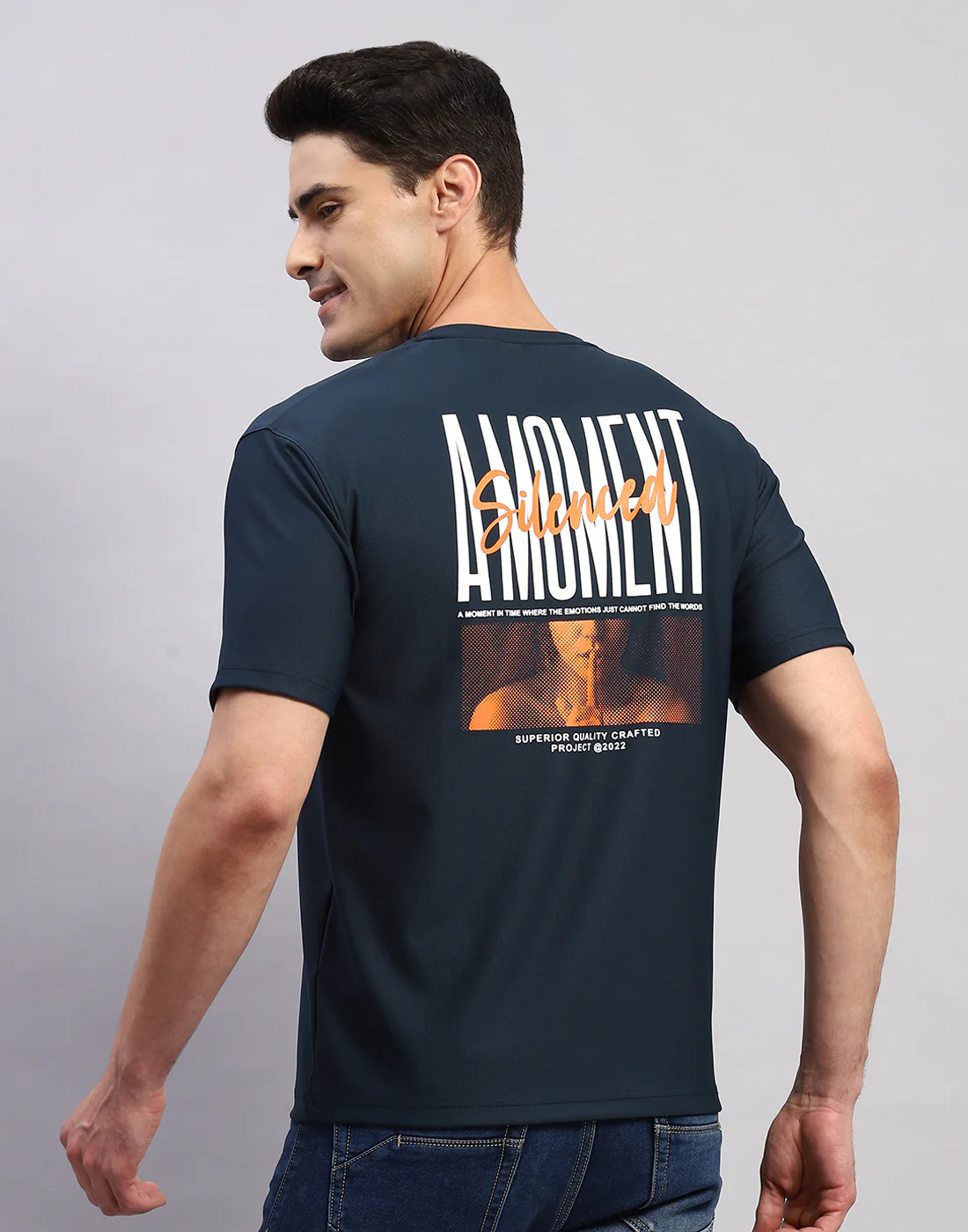 Rock.it Men Navy Blue Printed Round Neck Half Sleeve T-Shirt - Image 6