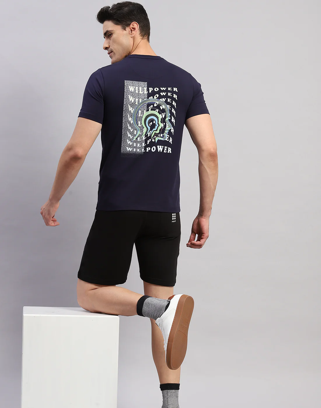 Rock.it Men Navy Blue Printed Round Neck Half Sleeve T-Shirt - Image 2