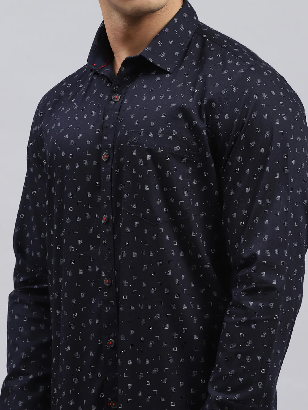 Men Navy Blue Printed Shirt - Image 6