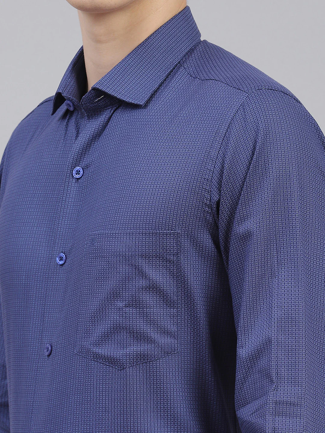 Men Navy Blue Printed Shirt - Image 6