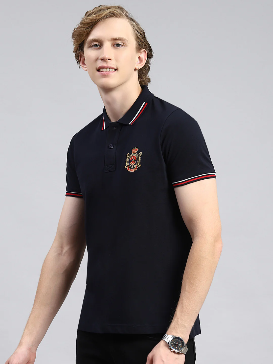 Men Navy Blue Printed T-Shirt - Image 4