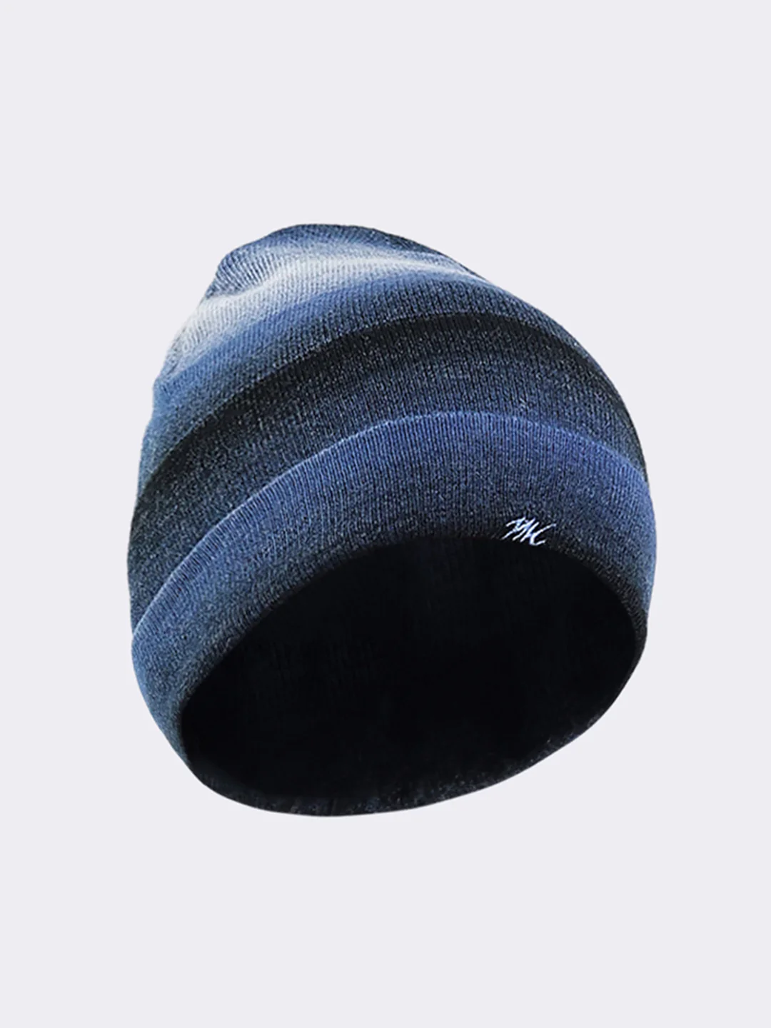 Men Navy Blue Self Design Blend Wool Cap - Image 2