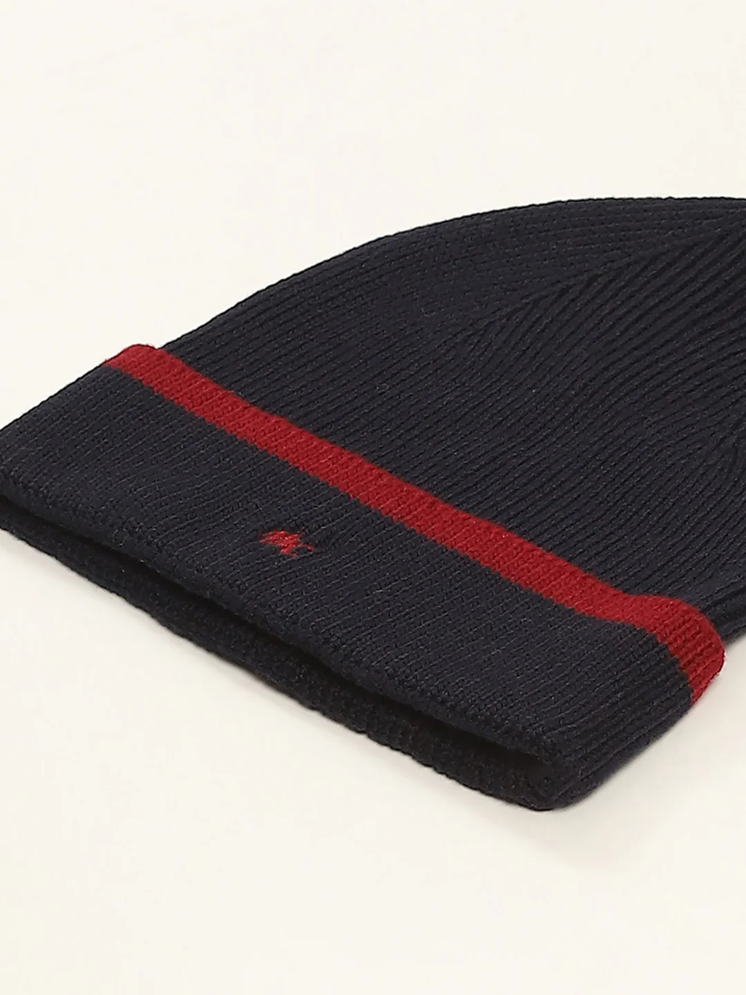 Men Navy Blue Self Design Cap - Image 7